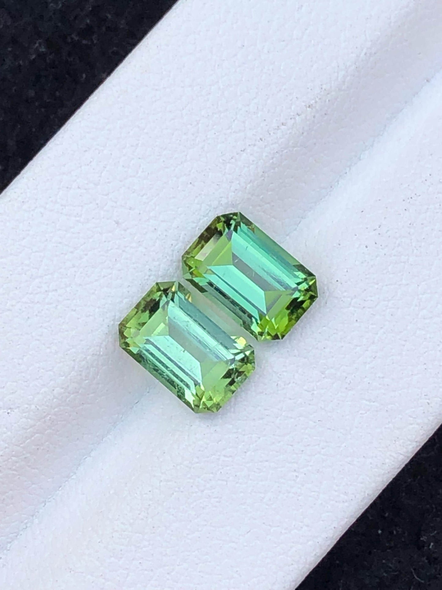 Green Tourmaline Faceted Pair 4 ct - Earrings Matching Stones