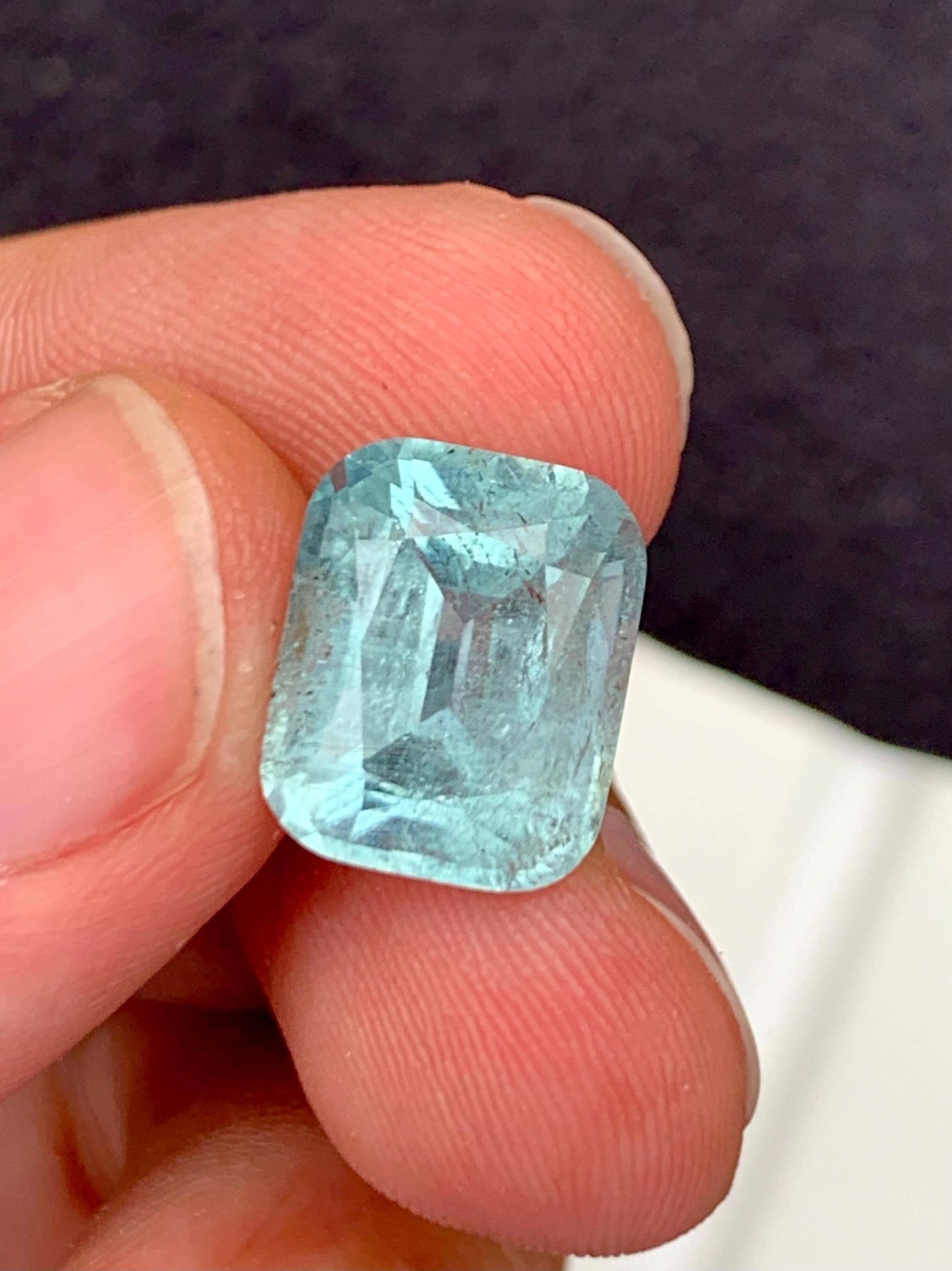 Sea Foam Tourmaline Faceted 7.90 ct - Kunar Mines Wedding Jewelry