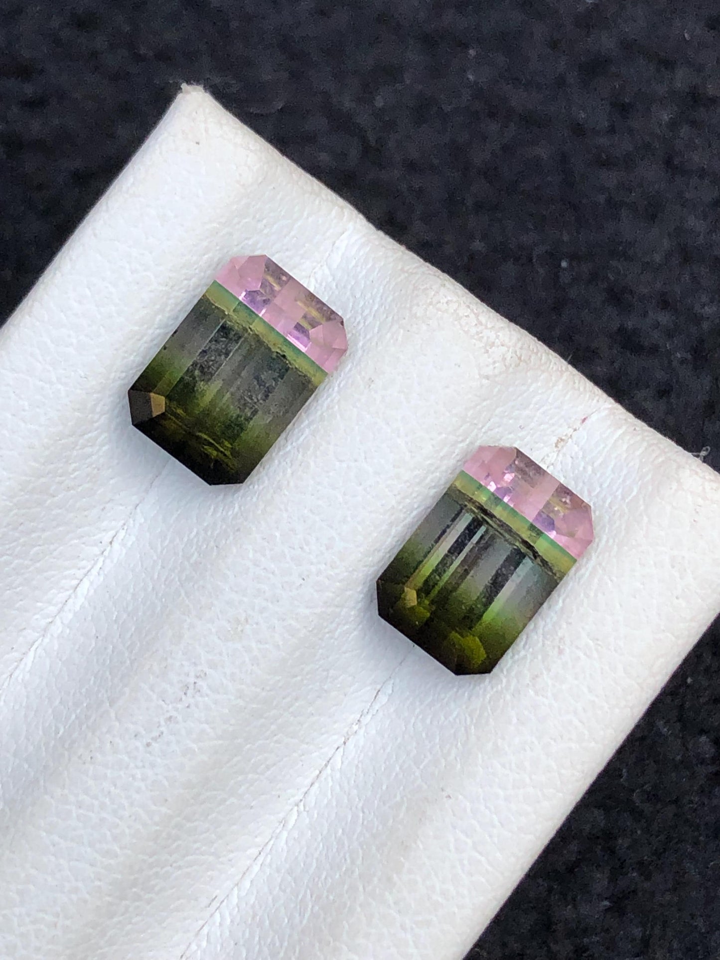 Tri Colour Tourmaline Faceted 5.70 ct - Matching Earrings Pair