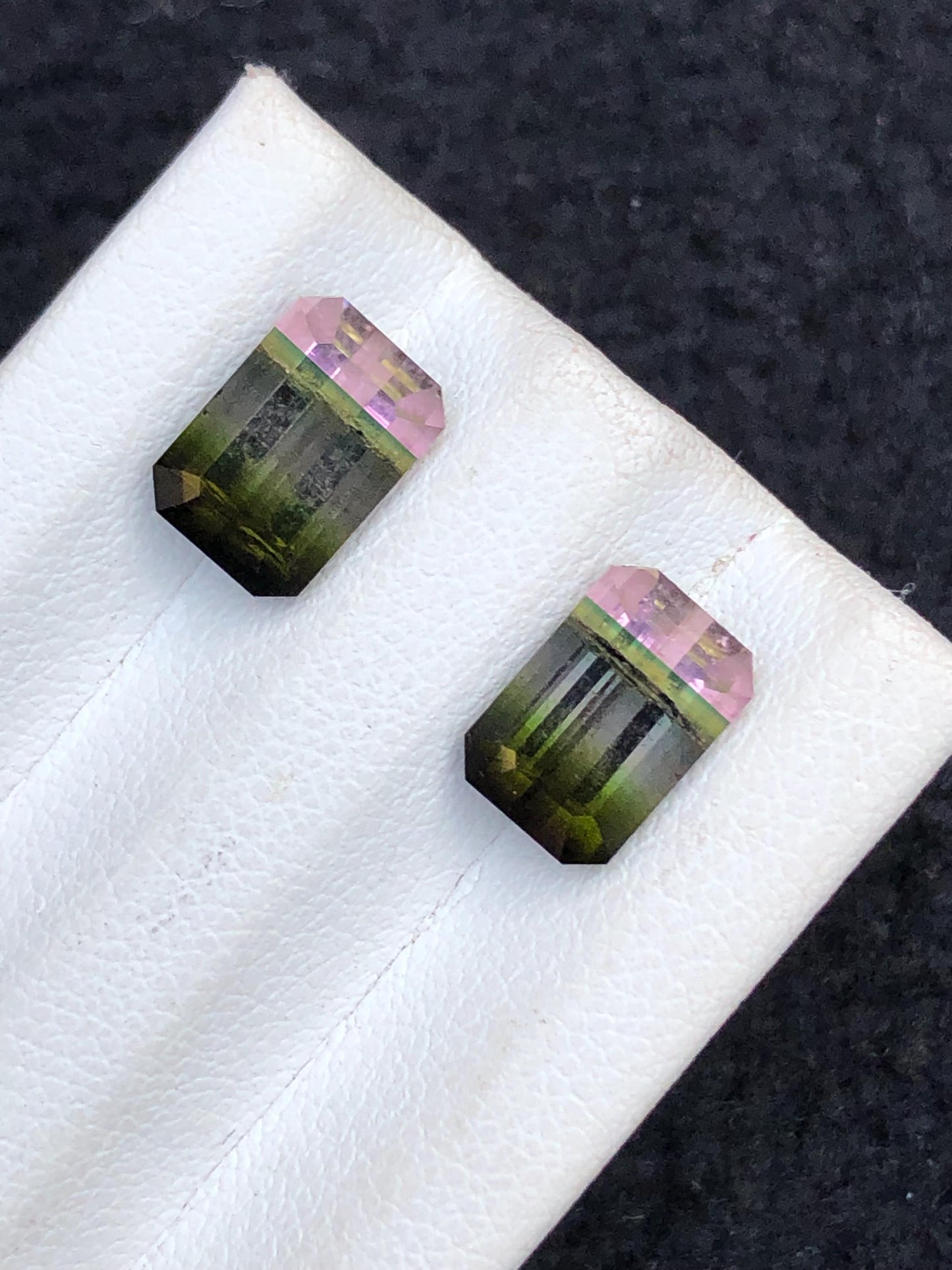 Tri Colour Tourmaline Faceted 5.70 ct - Matching Earrings Pair