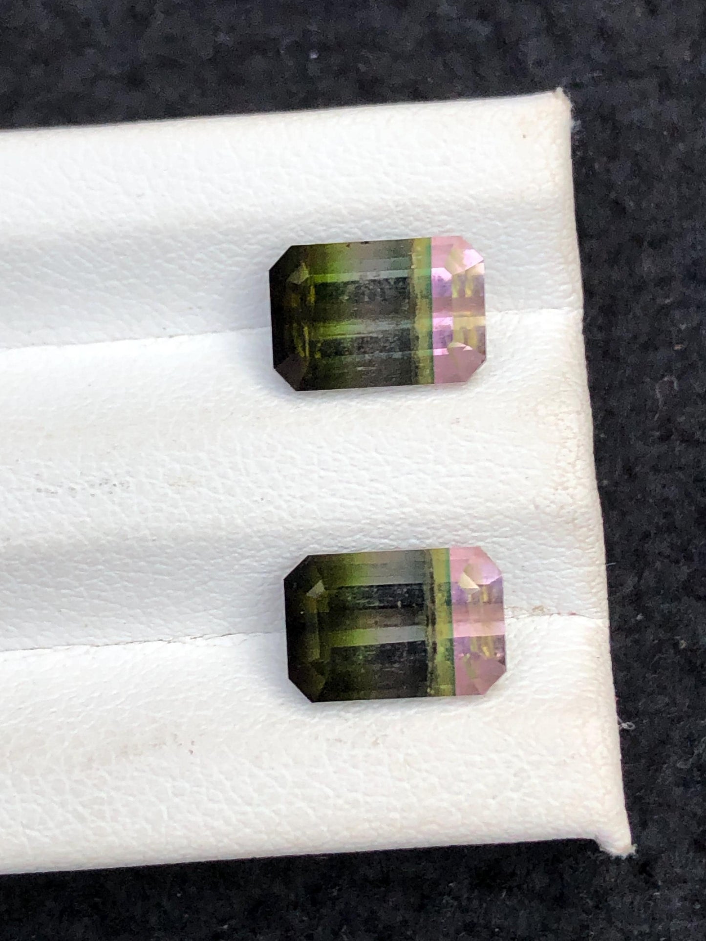 Tri Colour Tourmaline Faceted 5.70 ct - Matching Earrings Pair