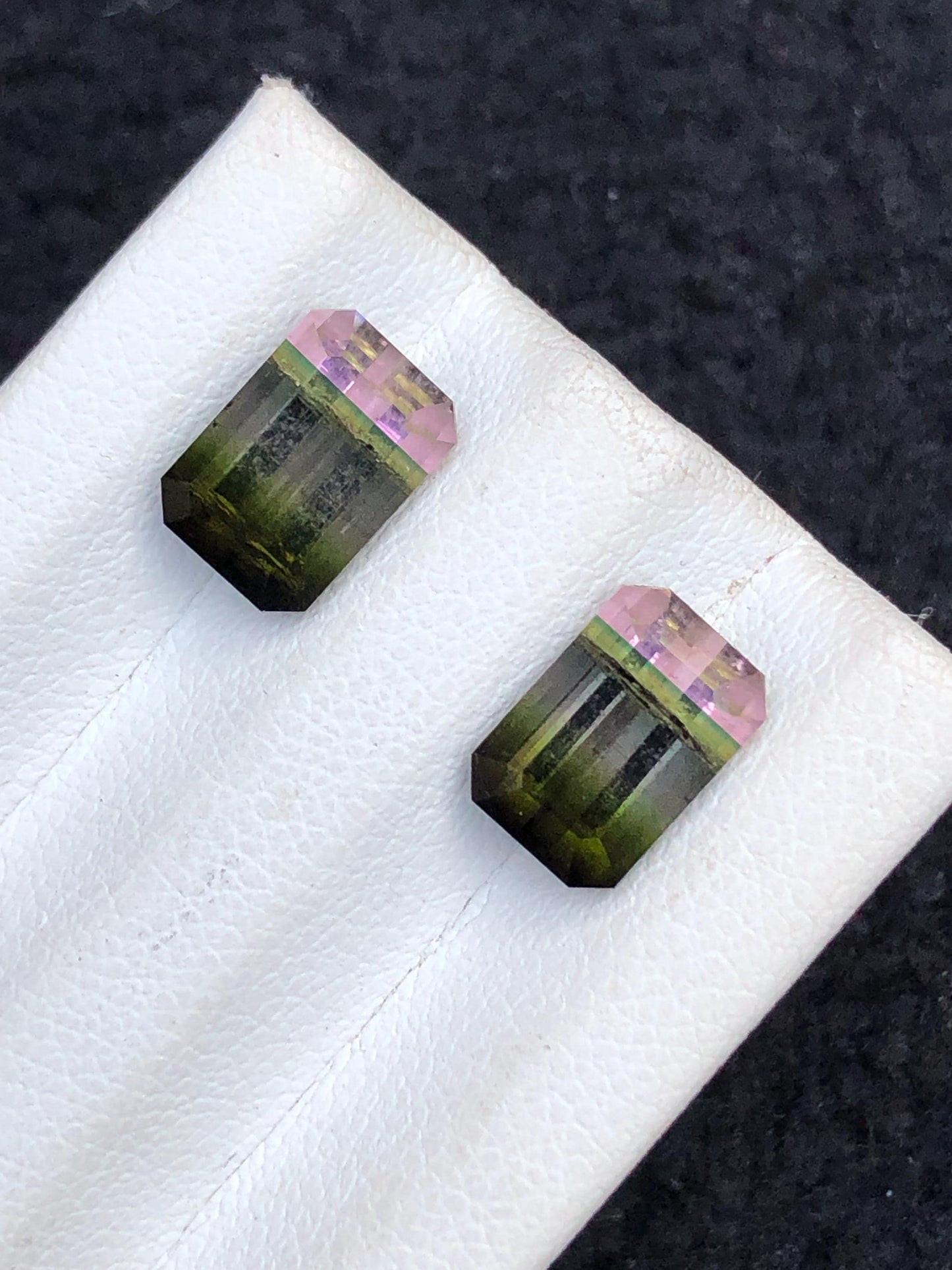 Tri Colour Tourmaline Faceted 5.70 ct - Matching Earrings Pair