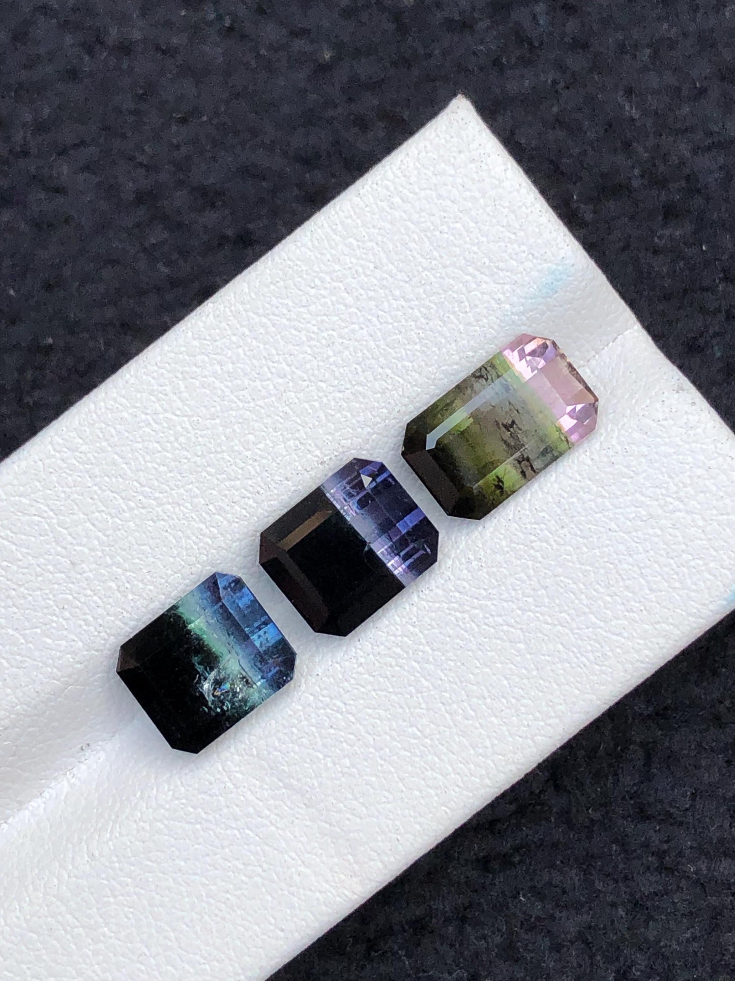 Bi & Tri Colour Tourmaline Faceted 10.85 ct - Statement Jewelry Stone