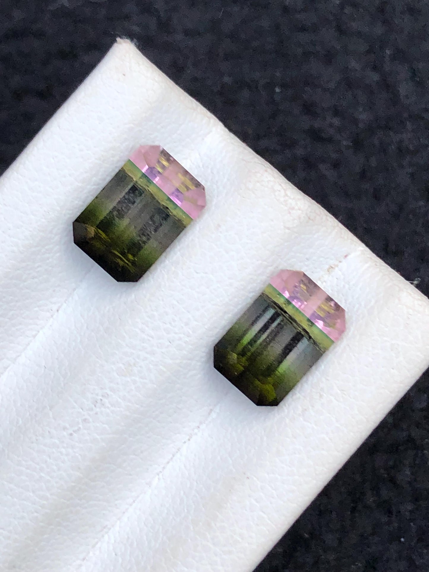 Tri Colour Tourmaline Faceted 5.70 ct - Matching Earrings Pair