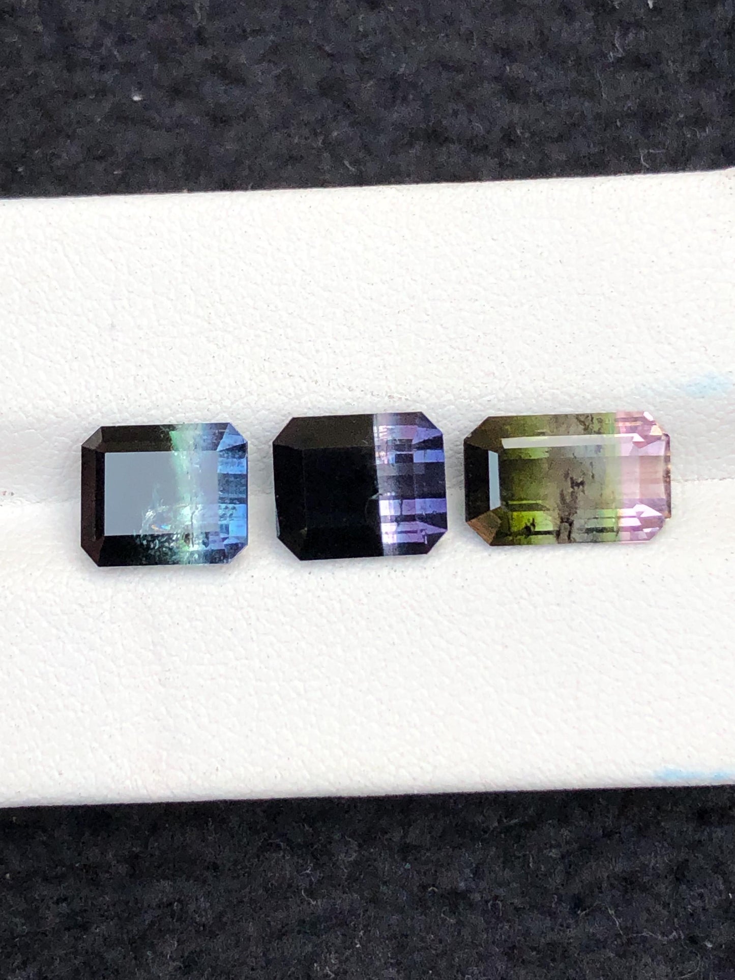 Bi & Tri Colour Tourmaline Faceted 10.85 ct - Statement Jewelry Stone