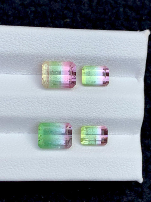 Watermelon Tourmaline Faceted Pair 5.70 ct - Jewelry Making Stones