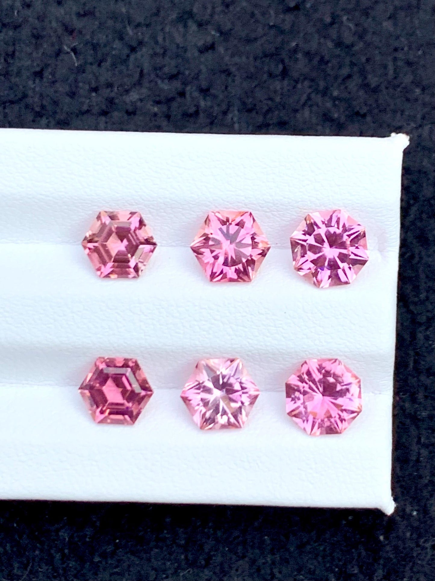 Pink Tourmaline Faceted Pair 6.20 ct - Hexagon Cut Stones
