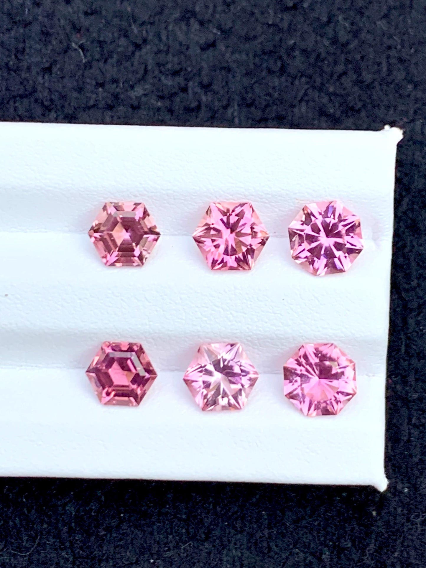 Pink Tourmaline Faceted Pair 6.20 ct - Hexagon Cut Stones