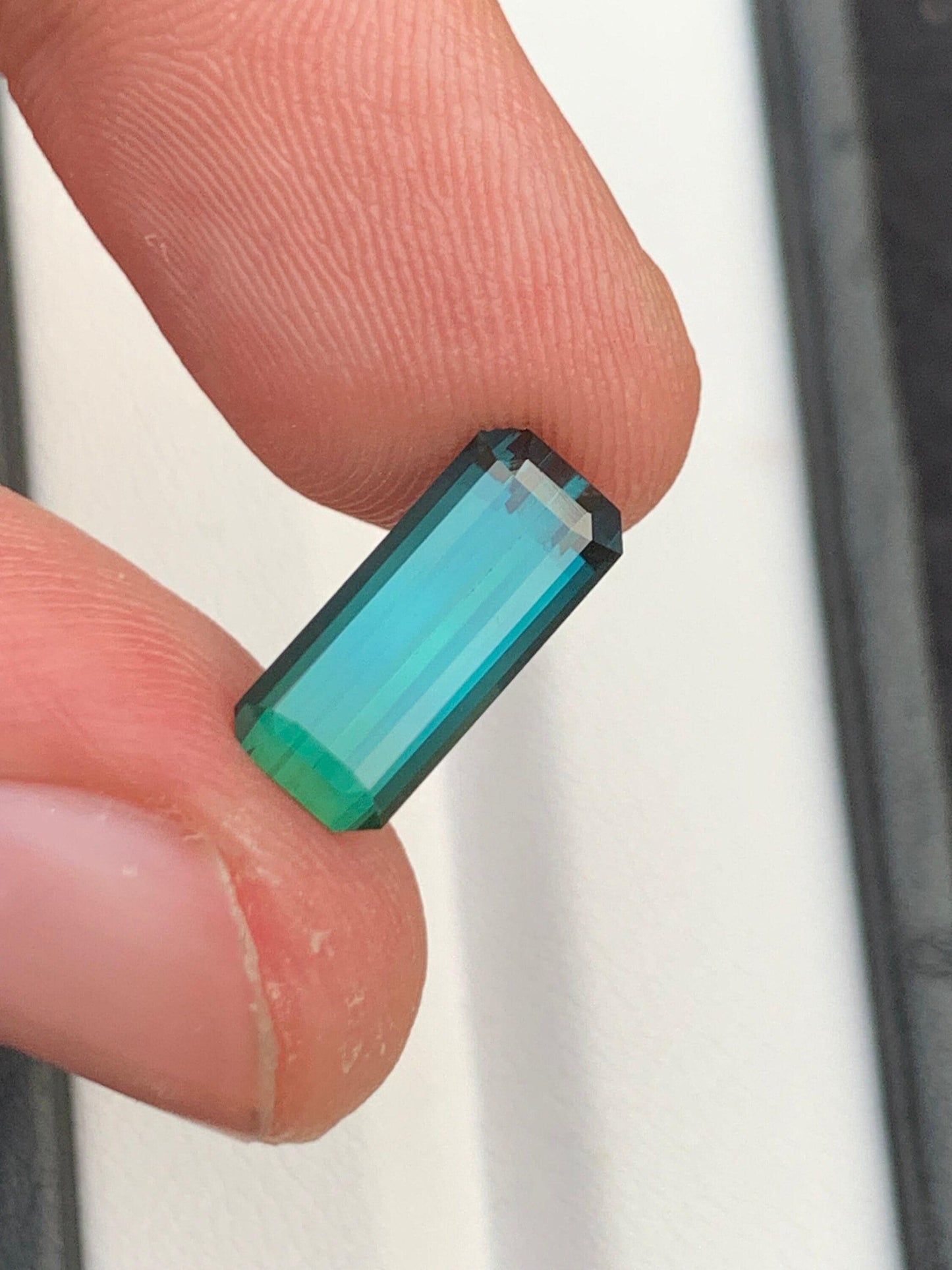 Blue Green Tourmaline Faceted 3.30 ct - Ring Setting Gem