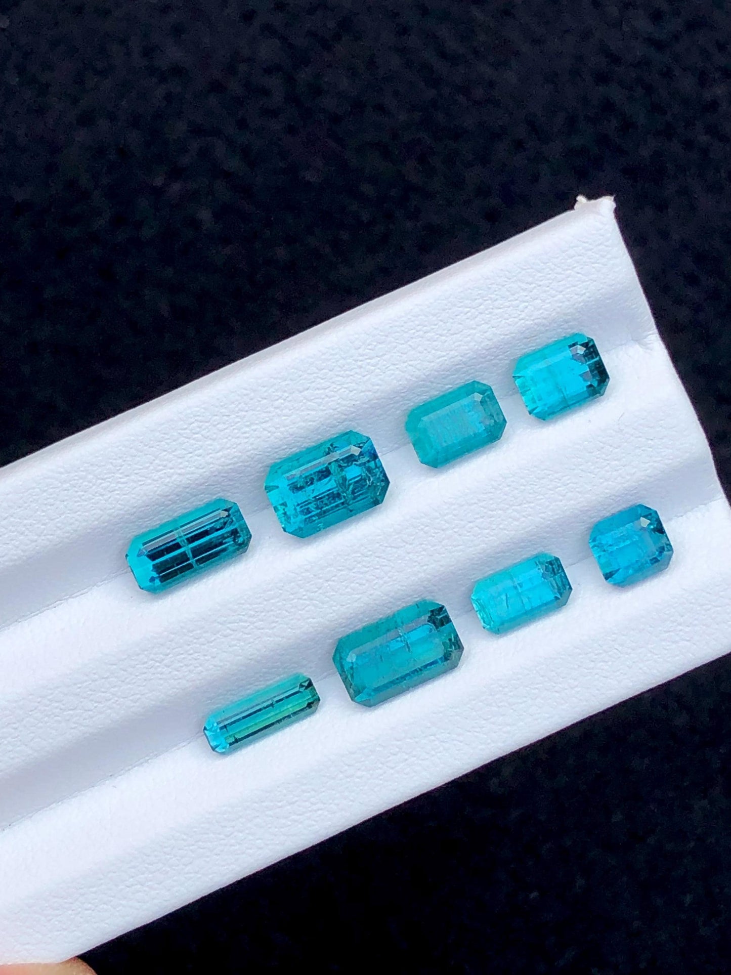 Neon Blue Tourmaline Faceted Lot 11.45 ct - Statement Jewelry Gems