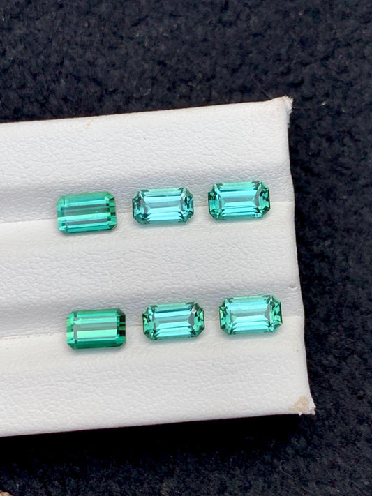 Blue Green Tourmaline Faceted Pair 4.50 ct - Earrings Wedding Pair
