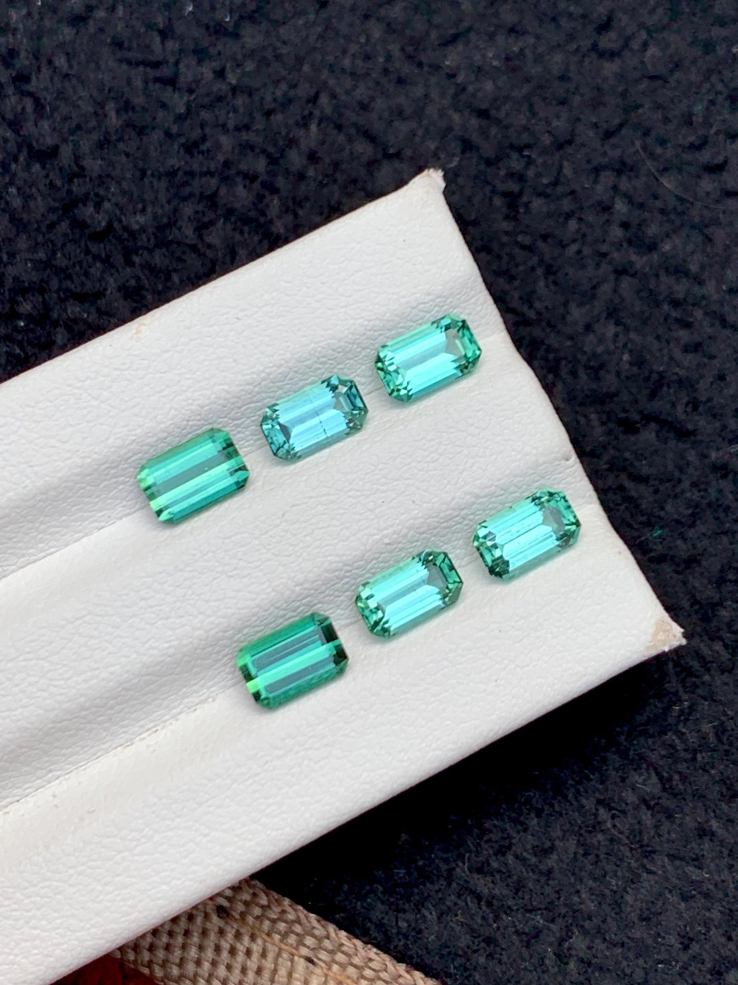 Blue Green Tourmaline Faceted Pair 4.50 ct - Earrings Wedding Pair