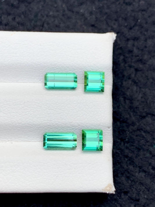 Green Tourmaline Faceted Pair 2.60 ct - Matching Engagement Gems