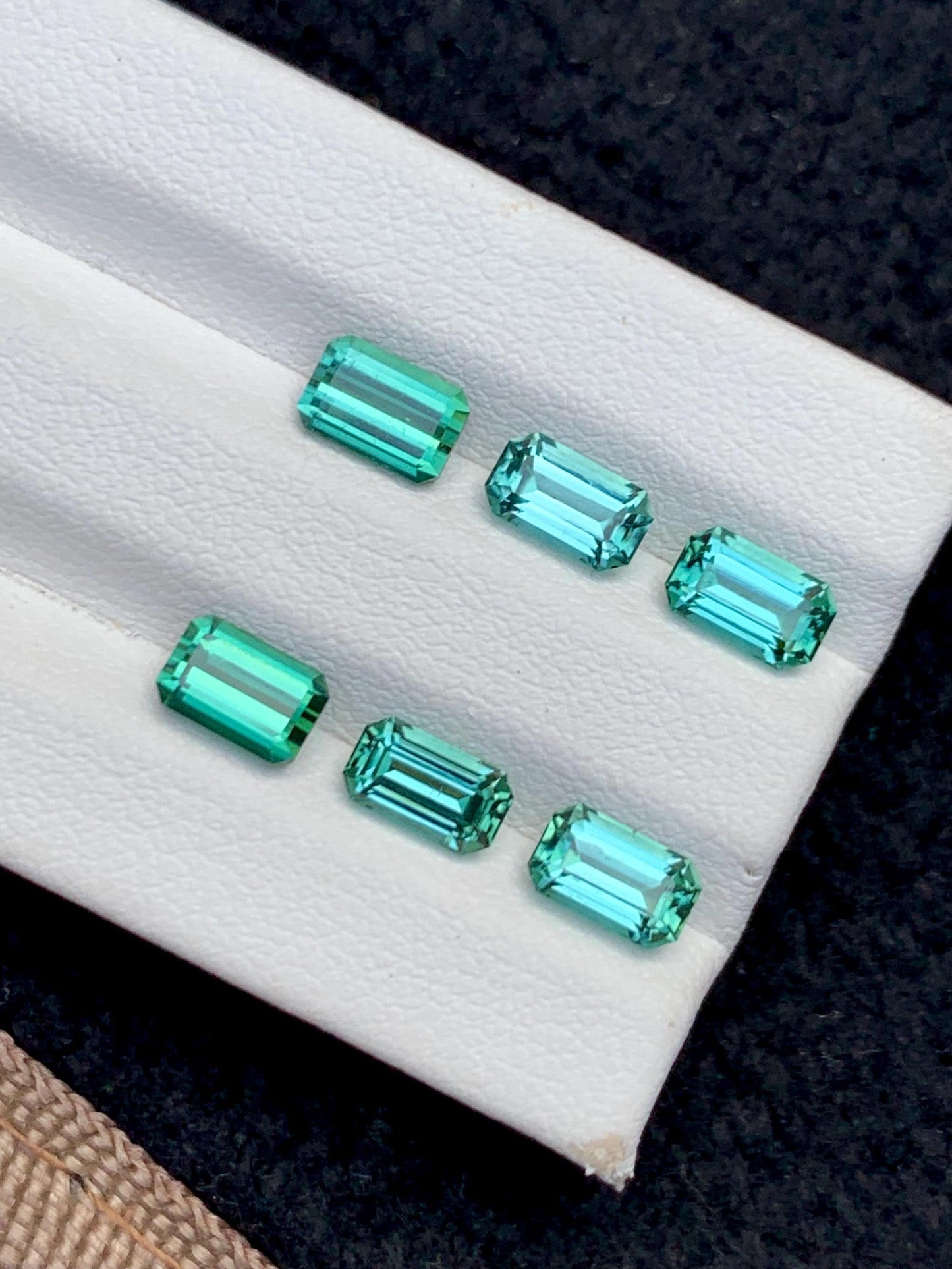Blue Green Tourmaline Faceted Pair 4.50 ct - Earrings Wedding Pair