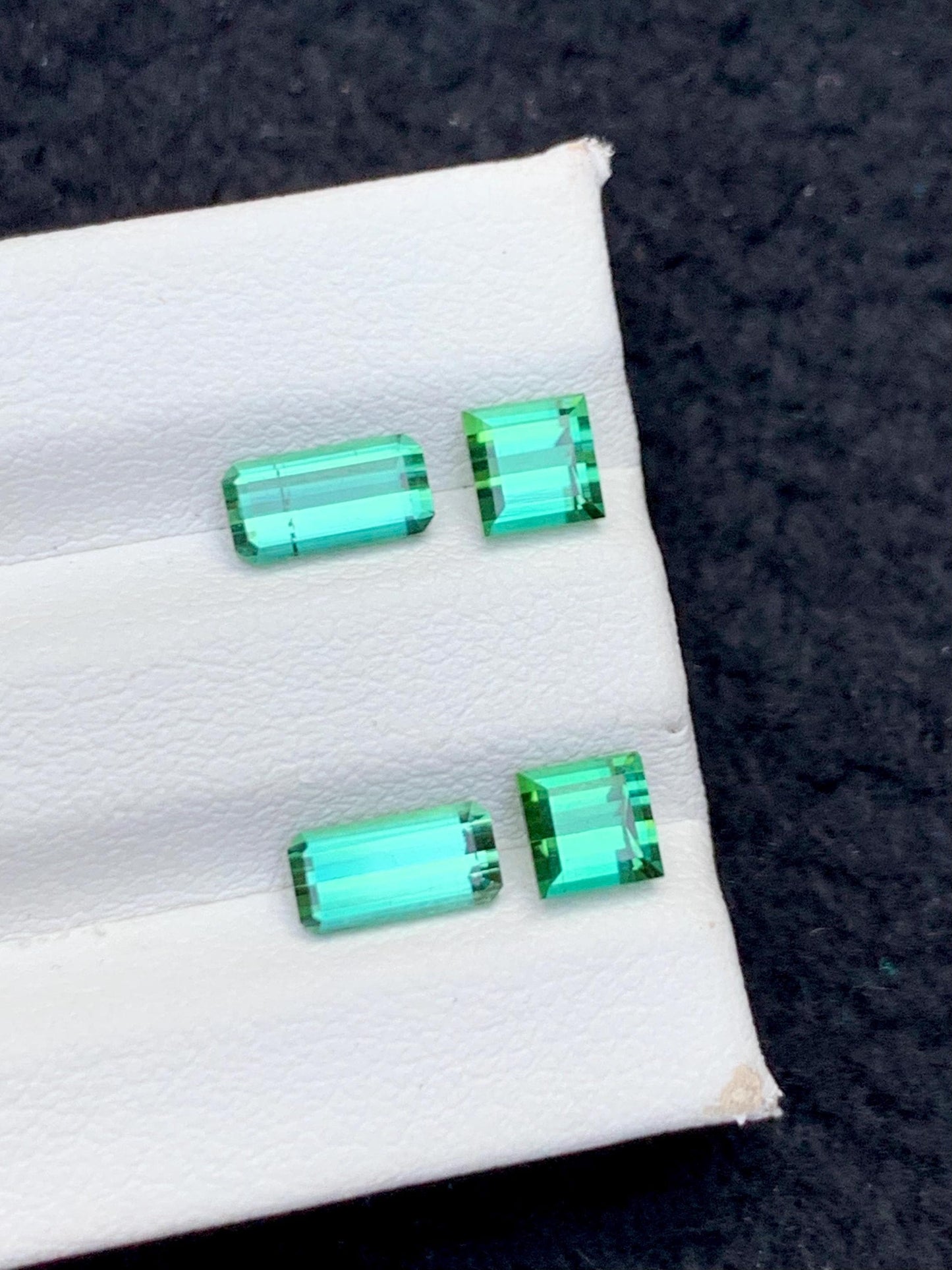 Green Tourmaline Faceted Pair 2.60 ct - Matching Engagement Gems