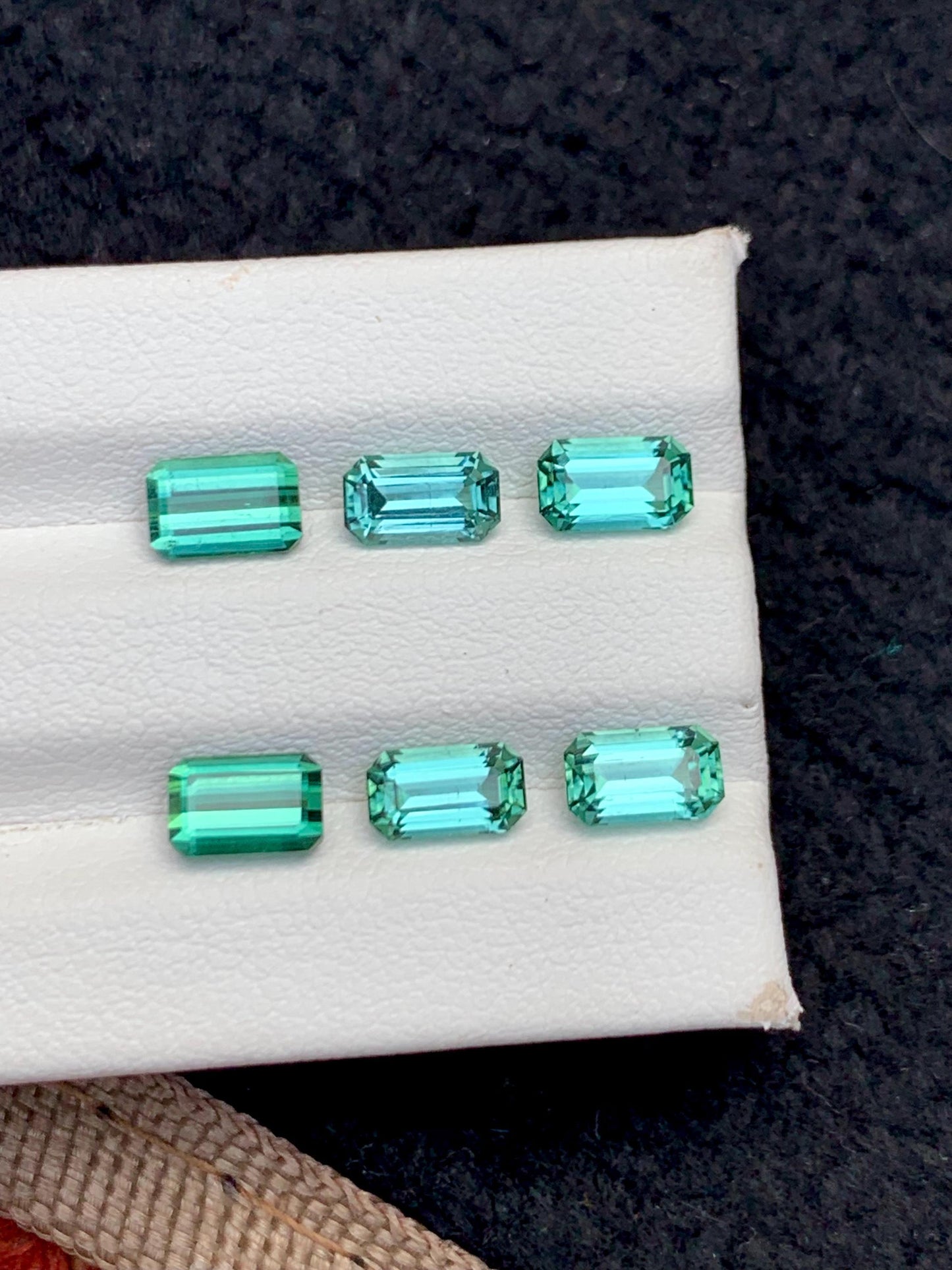 Blue Green Tourmaline Faceted Pair 4.50 ct - Earrings Wedding Pair