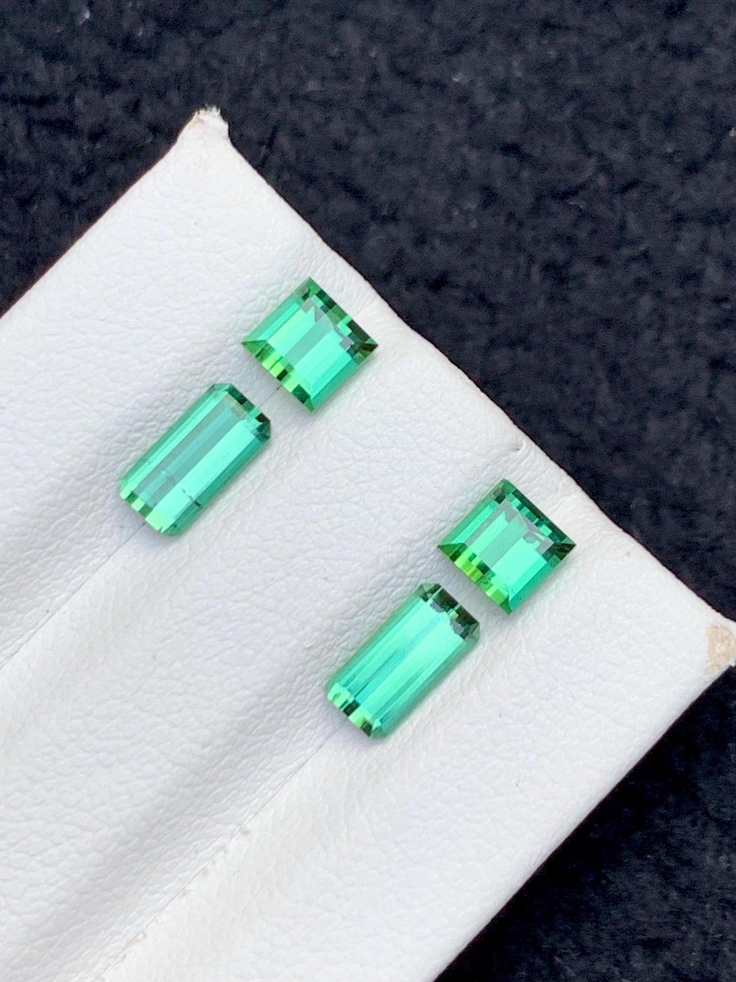 Green Tourmaline Faceted Pair 2.60 ct - Matching Engagement Gems