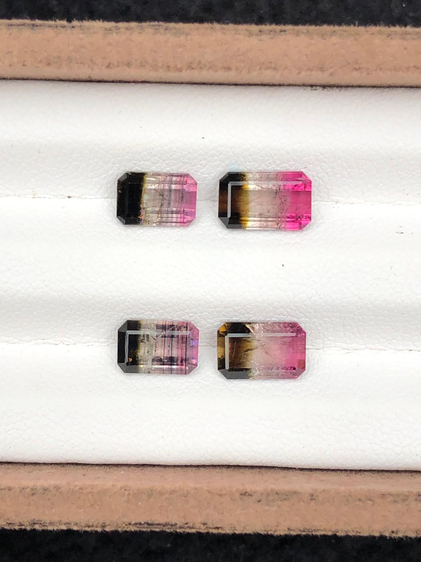 Bi Colour Tourmaline Faceted Pair 4.95 ct - Earrings Matching Pair