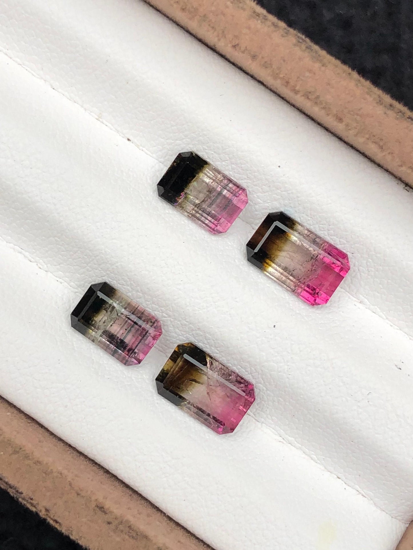 Bi Colour Tourmaline Faceted Pair 4.95 ct - Earrings Matching Pair