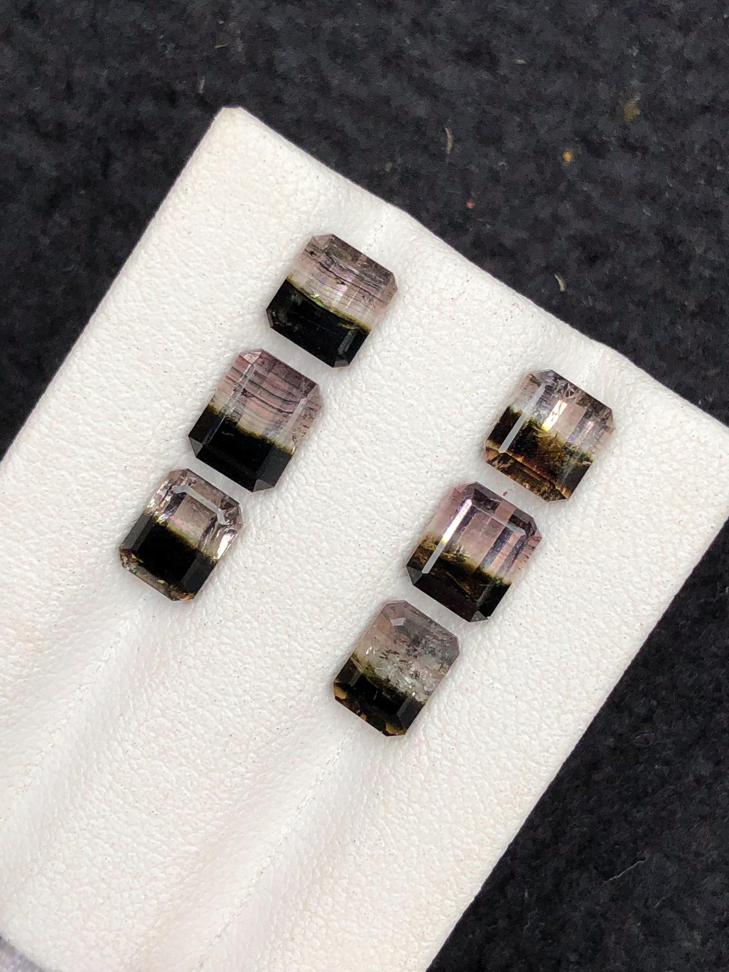 Bi Colour Tourmaline Faceted Pair 6.35 ct - Earrings Wedding Pair