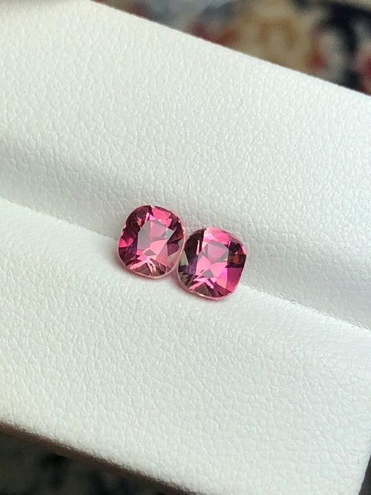 Pink Tourmaline Faceted Pair 1.35 ct - Calibrated Matching Pair