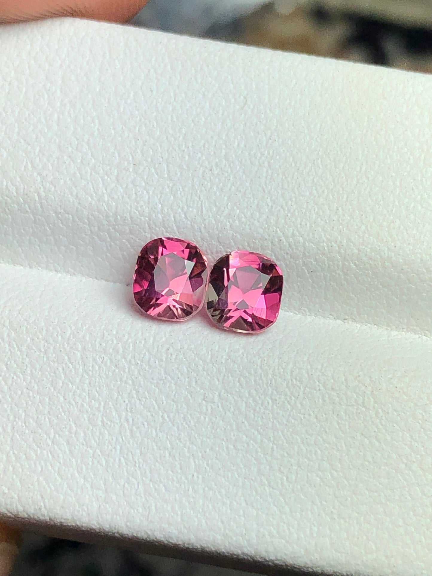 Pink Tourmaline Faceted Pair 1.35 ct - Calibrated Matching Pair