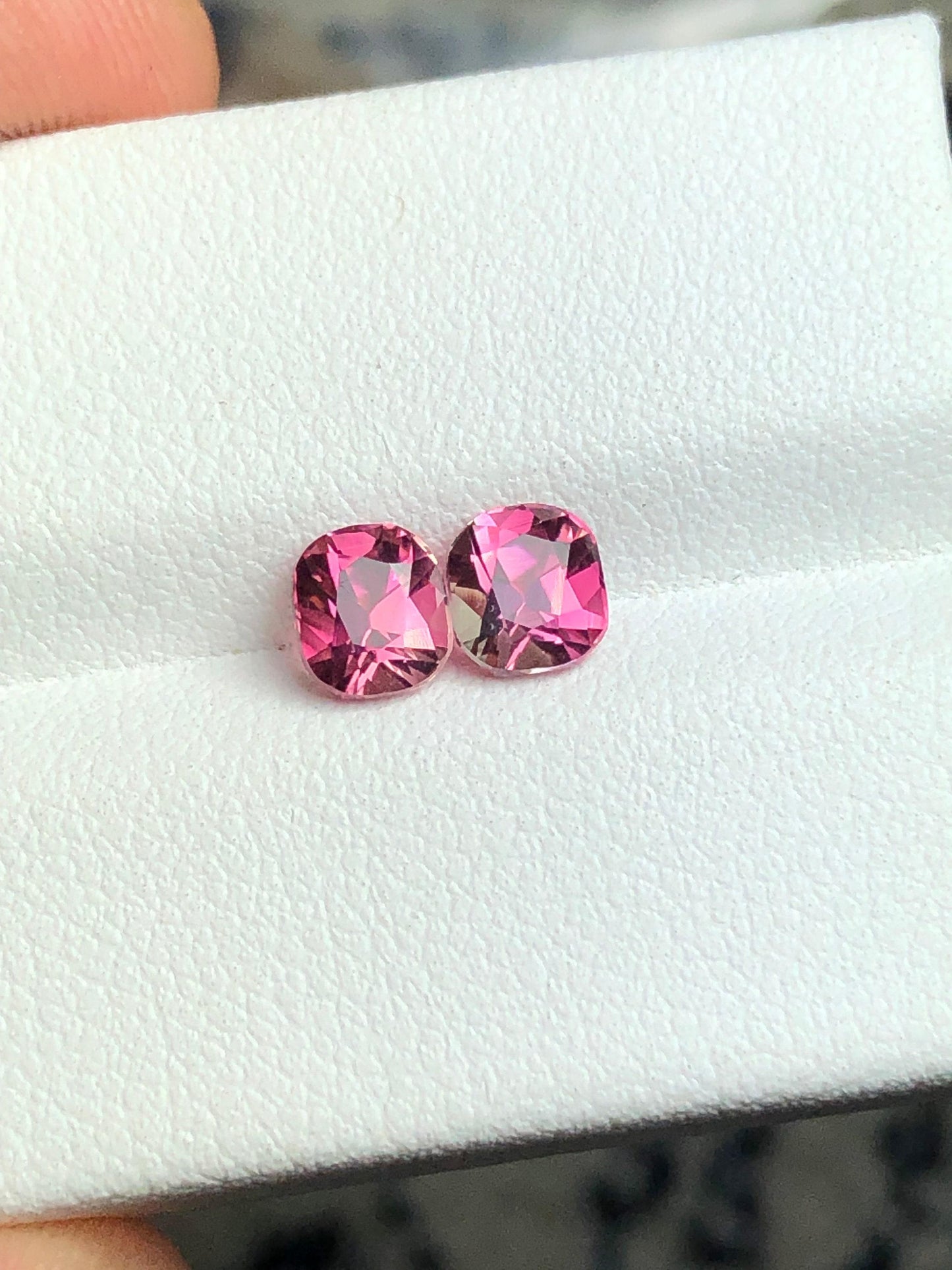 Pink Tourmaline Faceted Pair 1.35 ct - Calibrated Matching Pair