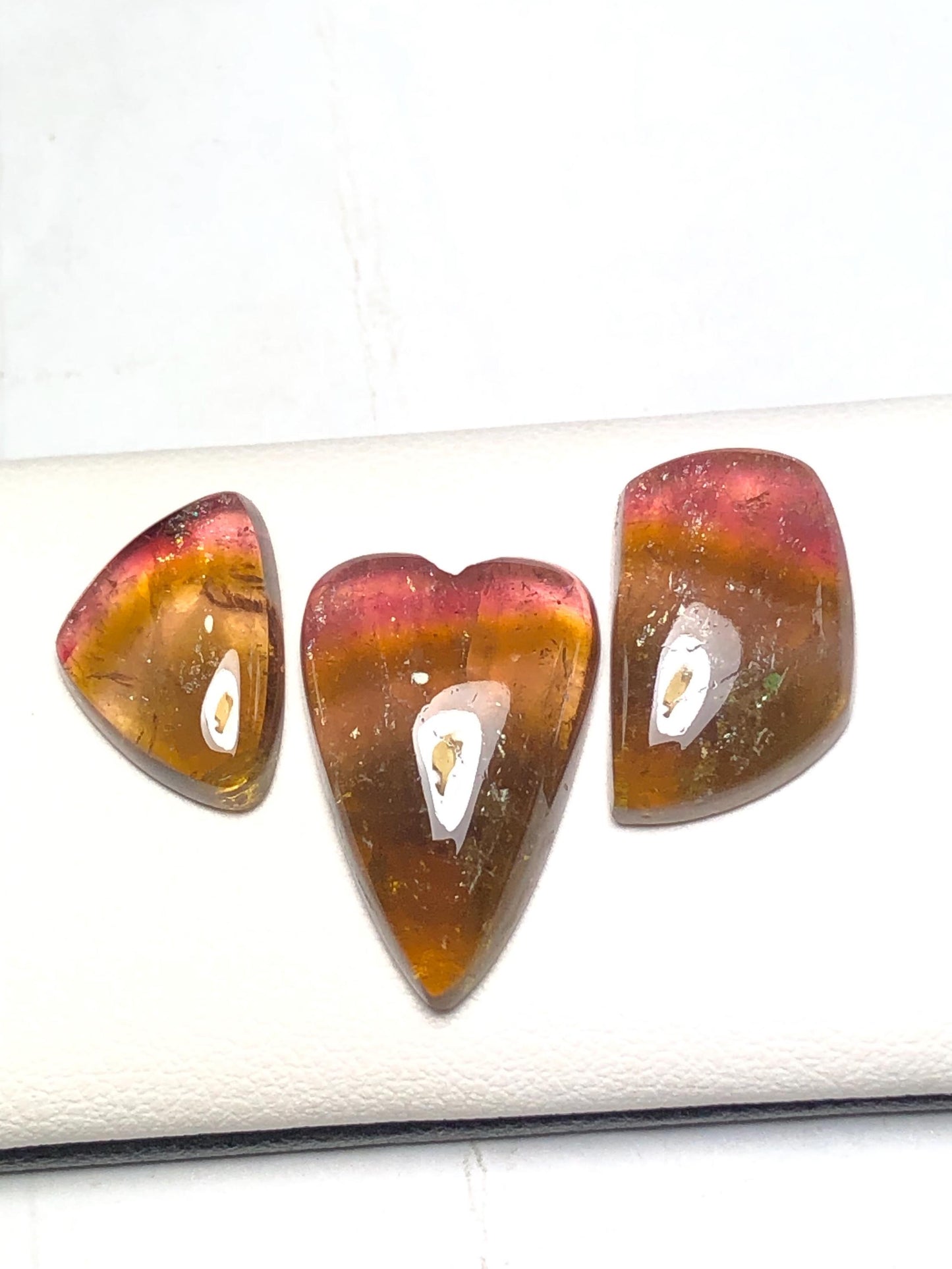 Bi Colour Tourmaline Cabochon 25.30 ct - Flat Back Engagement Gem