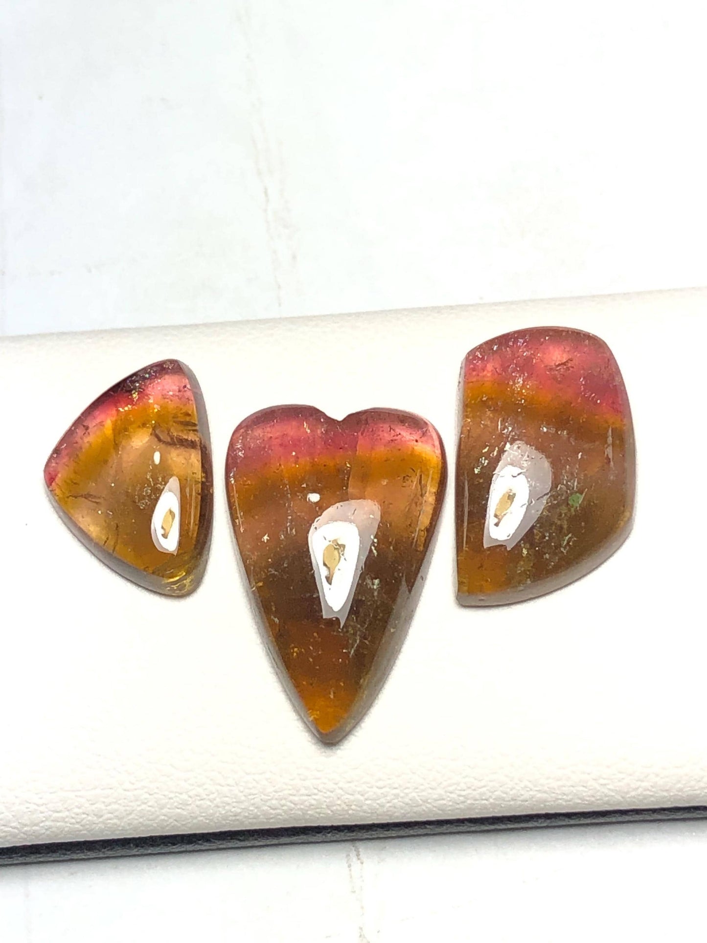 Bi Colour Tourmaline Cabochon 25.30 ct - Flat Back Engagement Gem