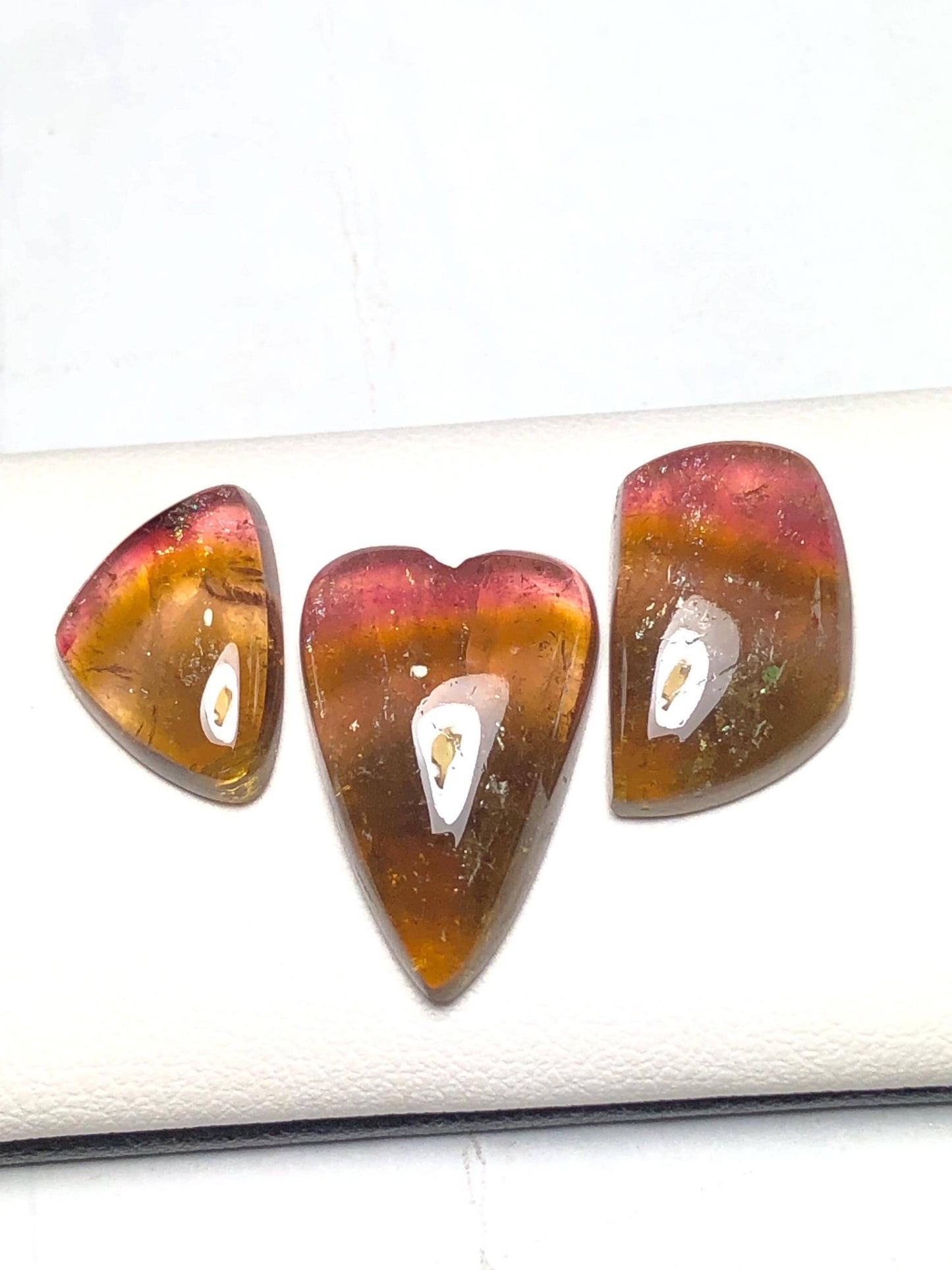 Bi Colour Tourmaline Cabochon 25.30 ct - Flat Back Engagement Gem