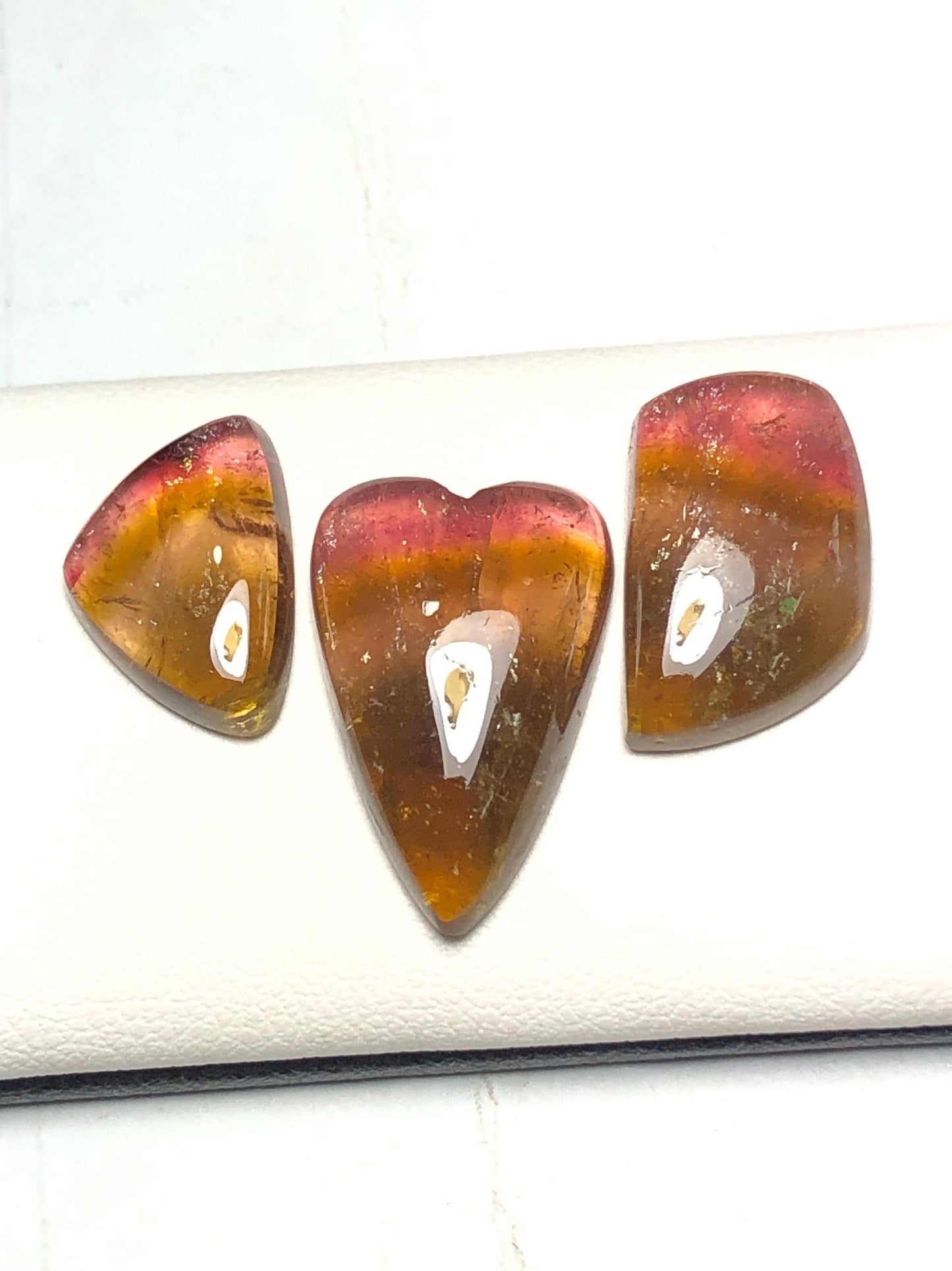 Bi Colour Tourmaline Cabochon 25.30 ct - Flat Back Engagement Gem