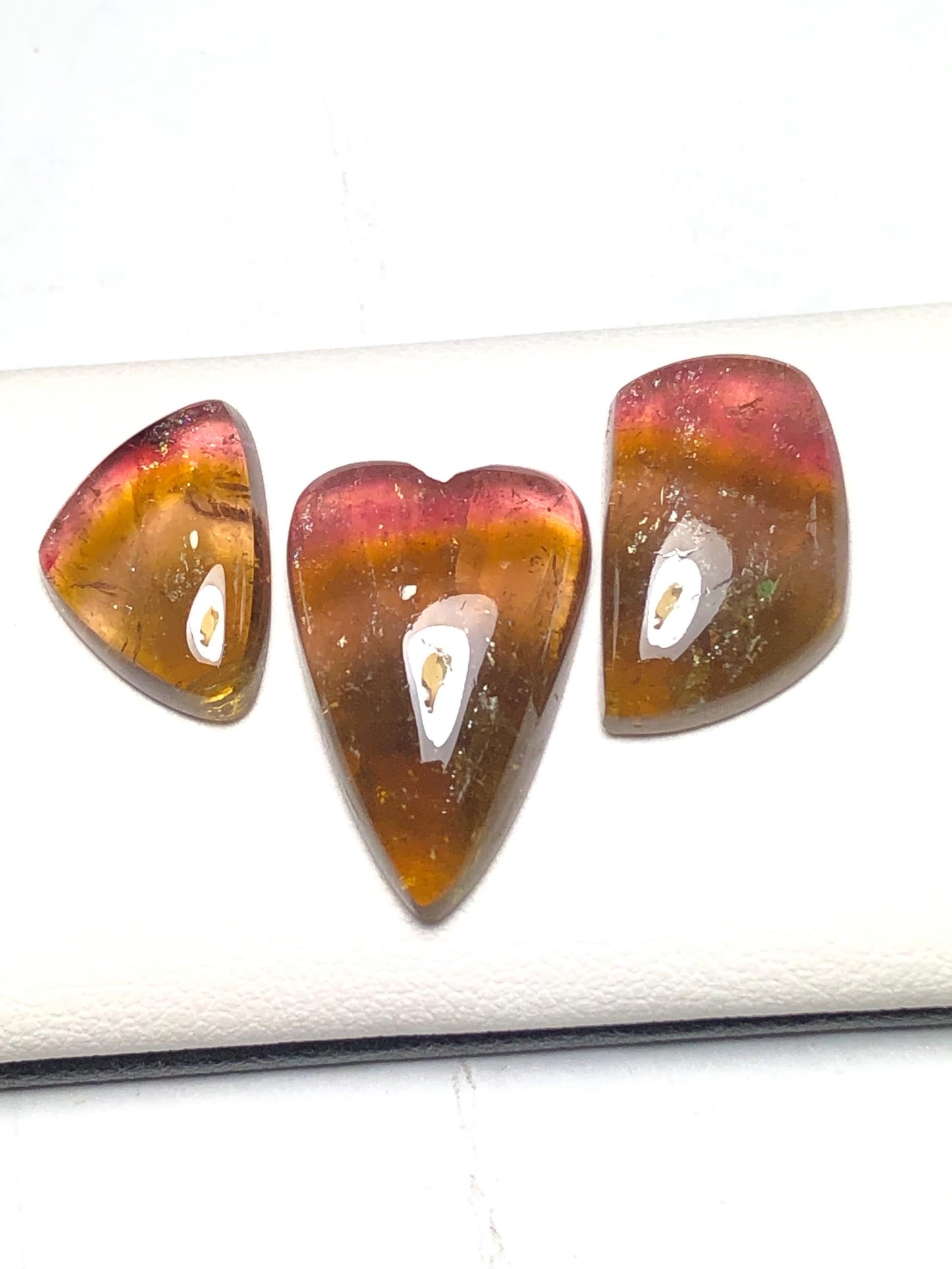 Bi Colour Tourmaline Cabochon 25.30 ct - Flat Back Engagement Gem