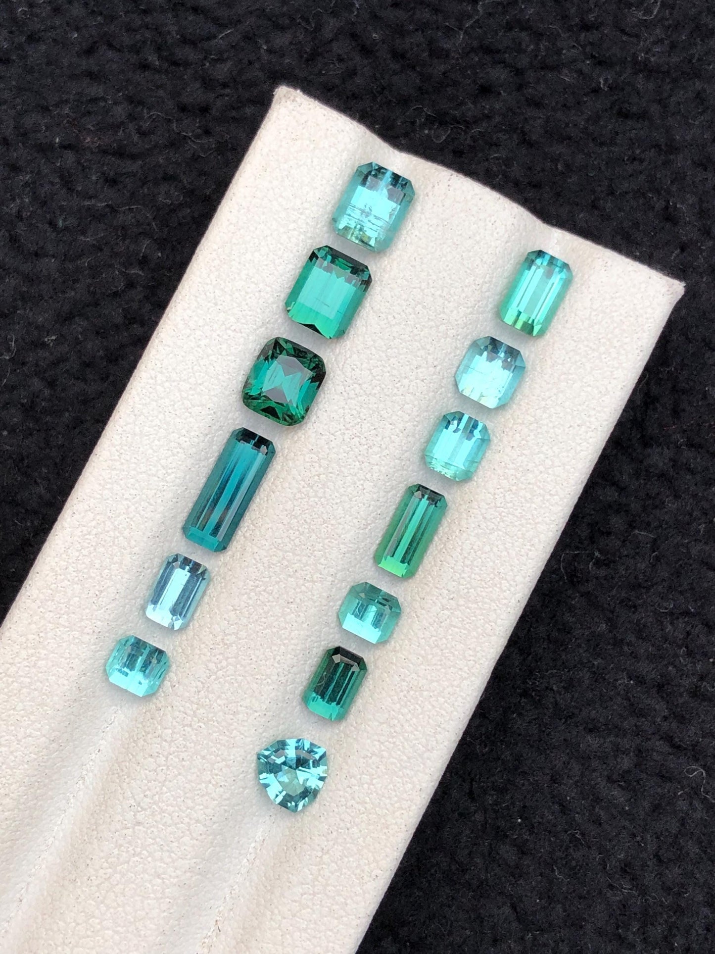 Blue Green Tourmaline Faceted Lot 7.70 ct - Wedding Jewelry Parcel
