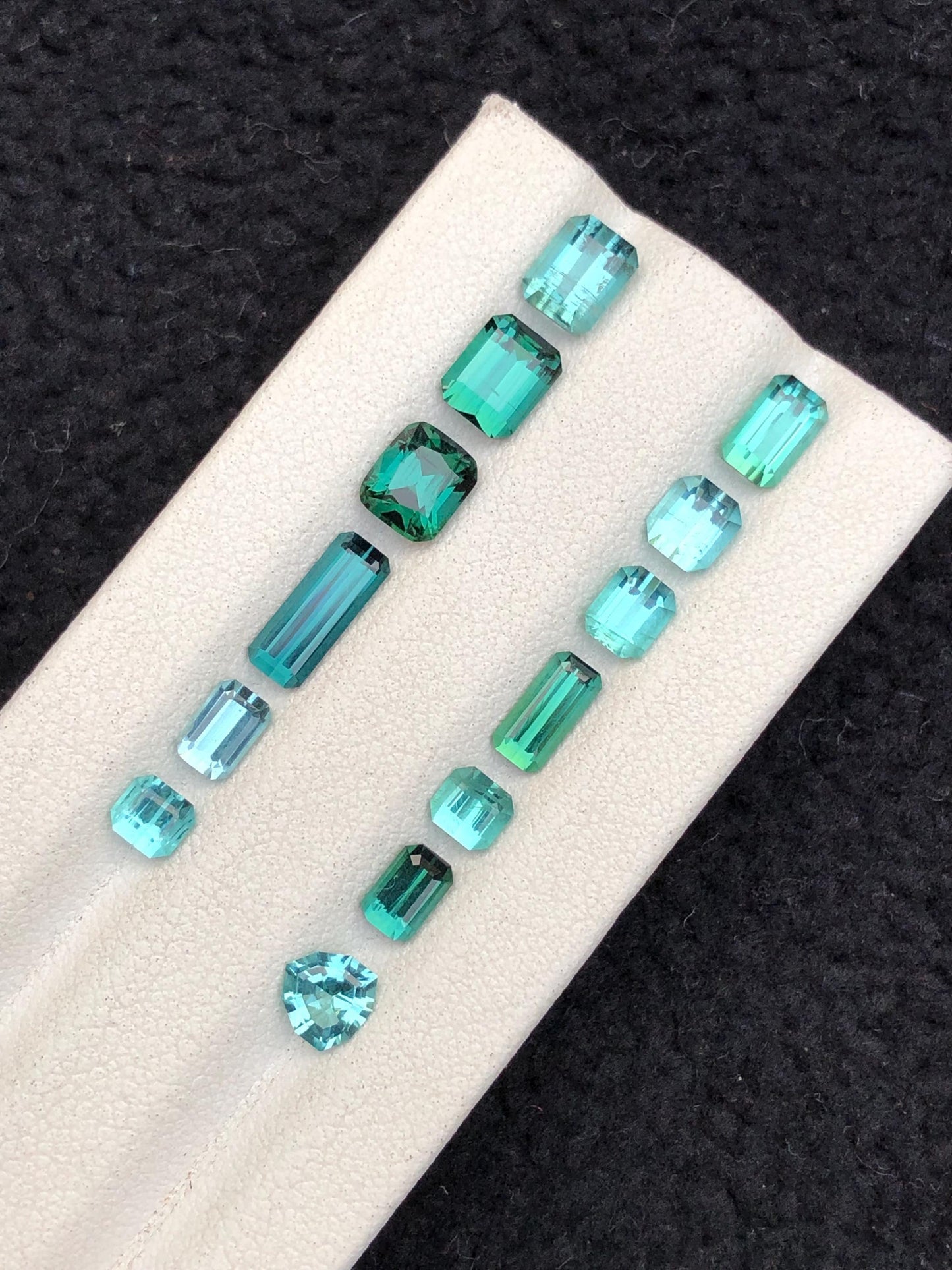 Blue Green Tourmaline Faceted Lot 7.70 ct - Wedding Jewelry Parcel
