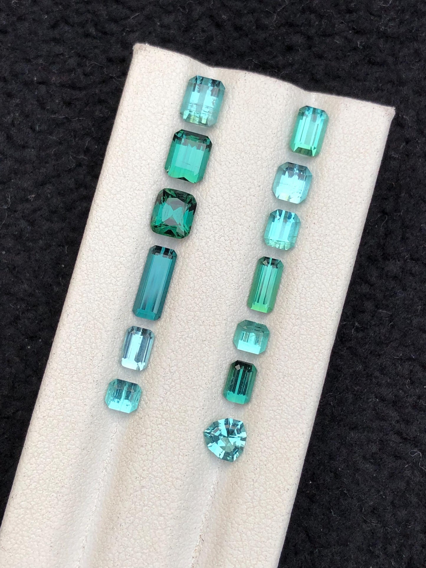 Blue Green Tourmaline Faceted Lot 7.70 ct - Wedding Jewelry Parcel