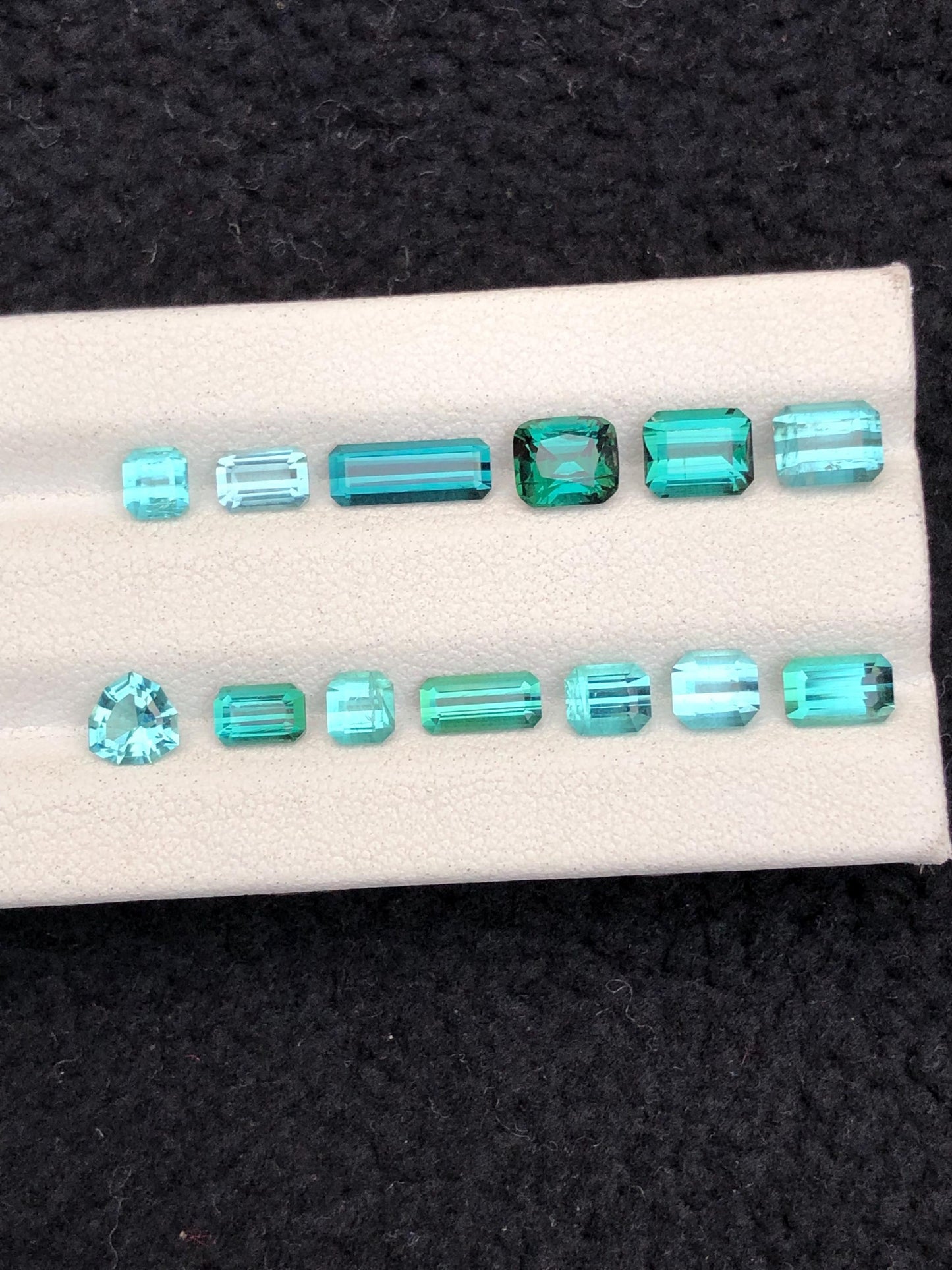 Blue Green Tourmaline Faceted Lot 7.70 ct - Wedding Jewelry Parcel