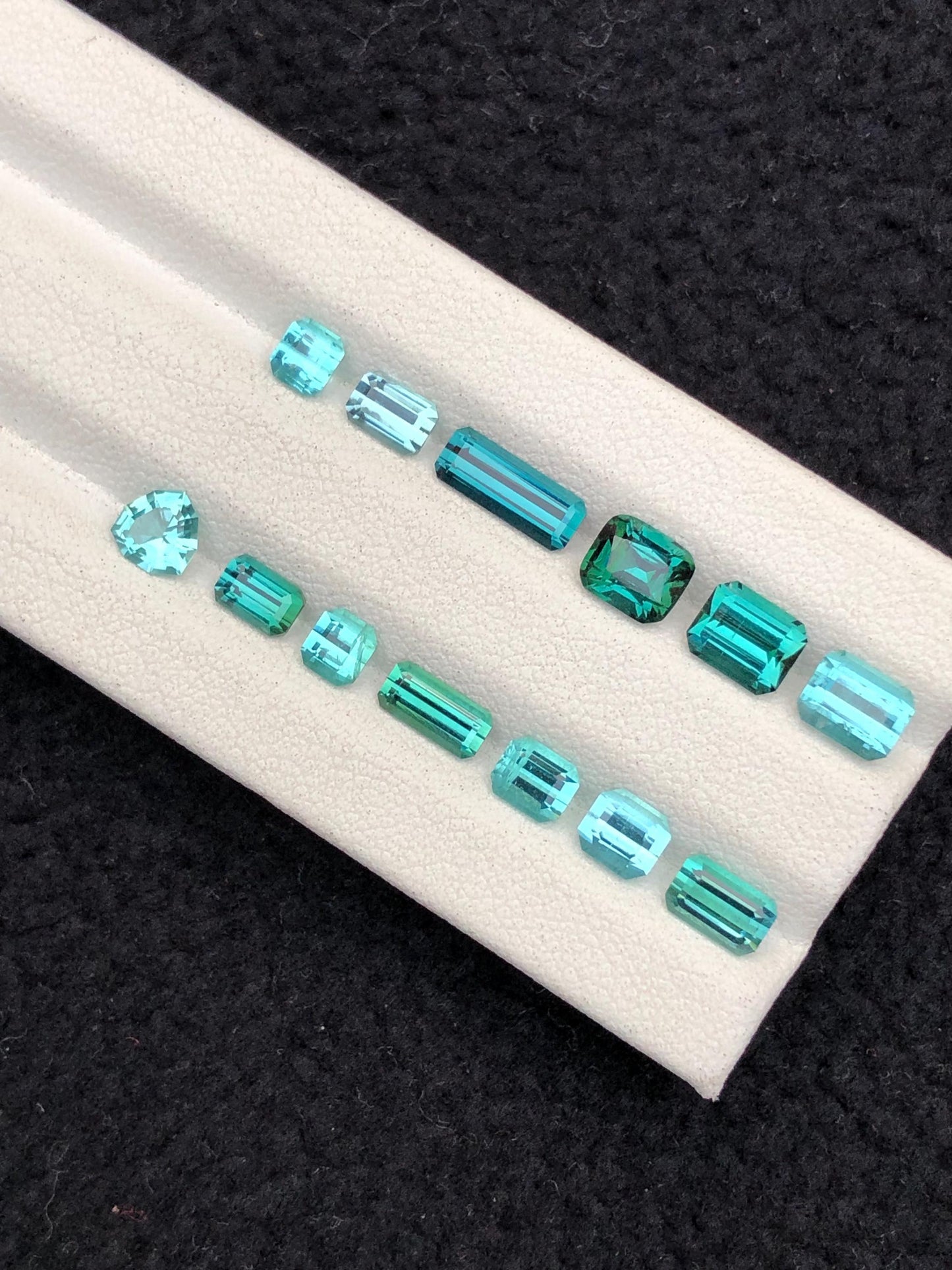 Blue Green Tourmaline Faceted Lot 7.70 ct - Wedding Jewelry Parcel