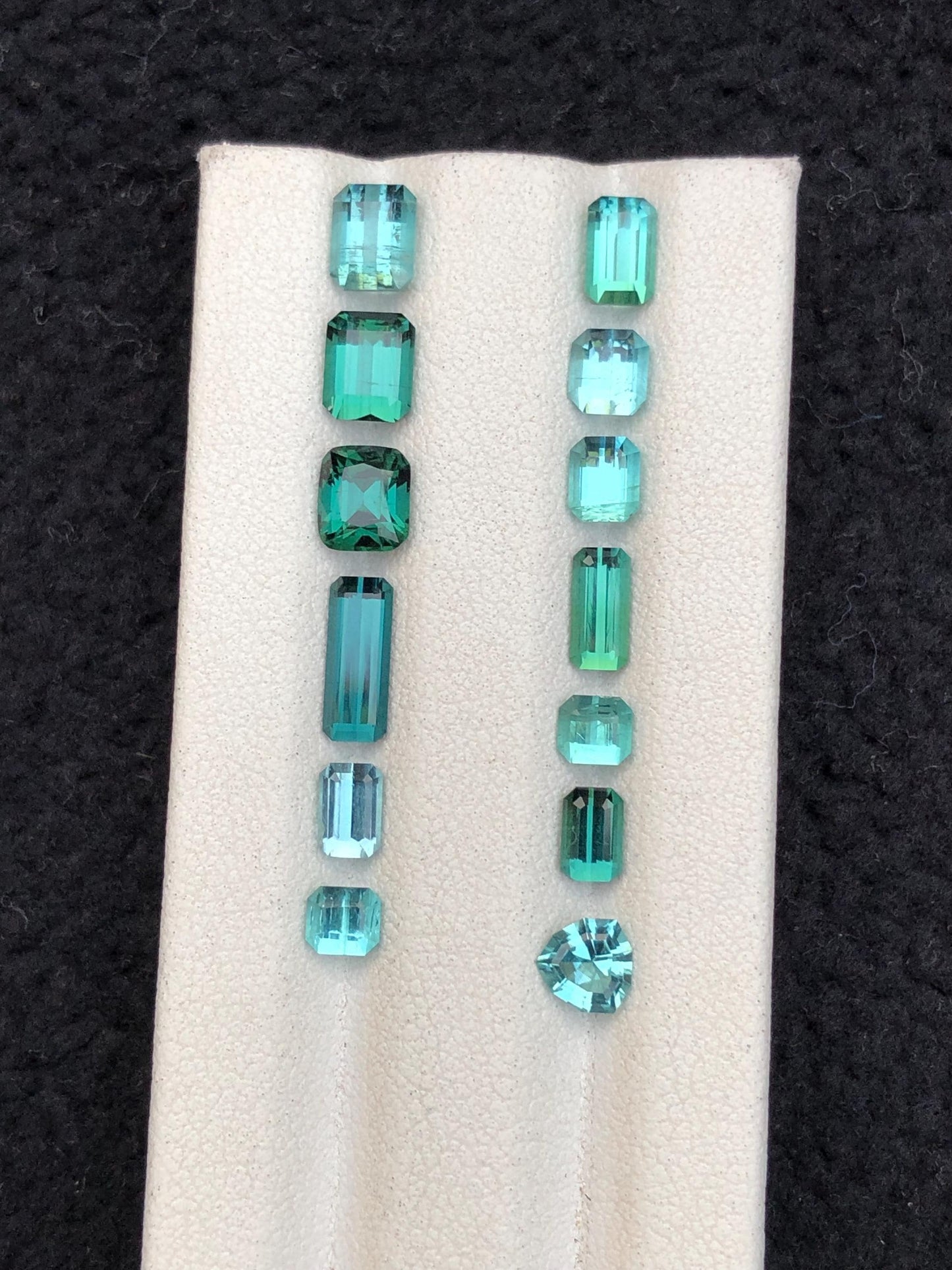 Blue Green Tourmaline Faceted Lot 7.70 ct - Wedding Jewelry Parcel