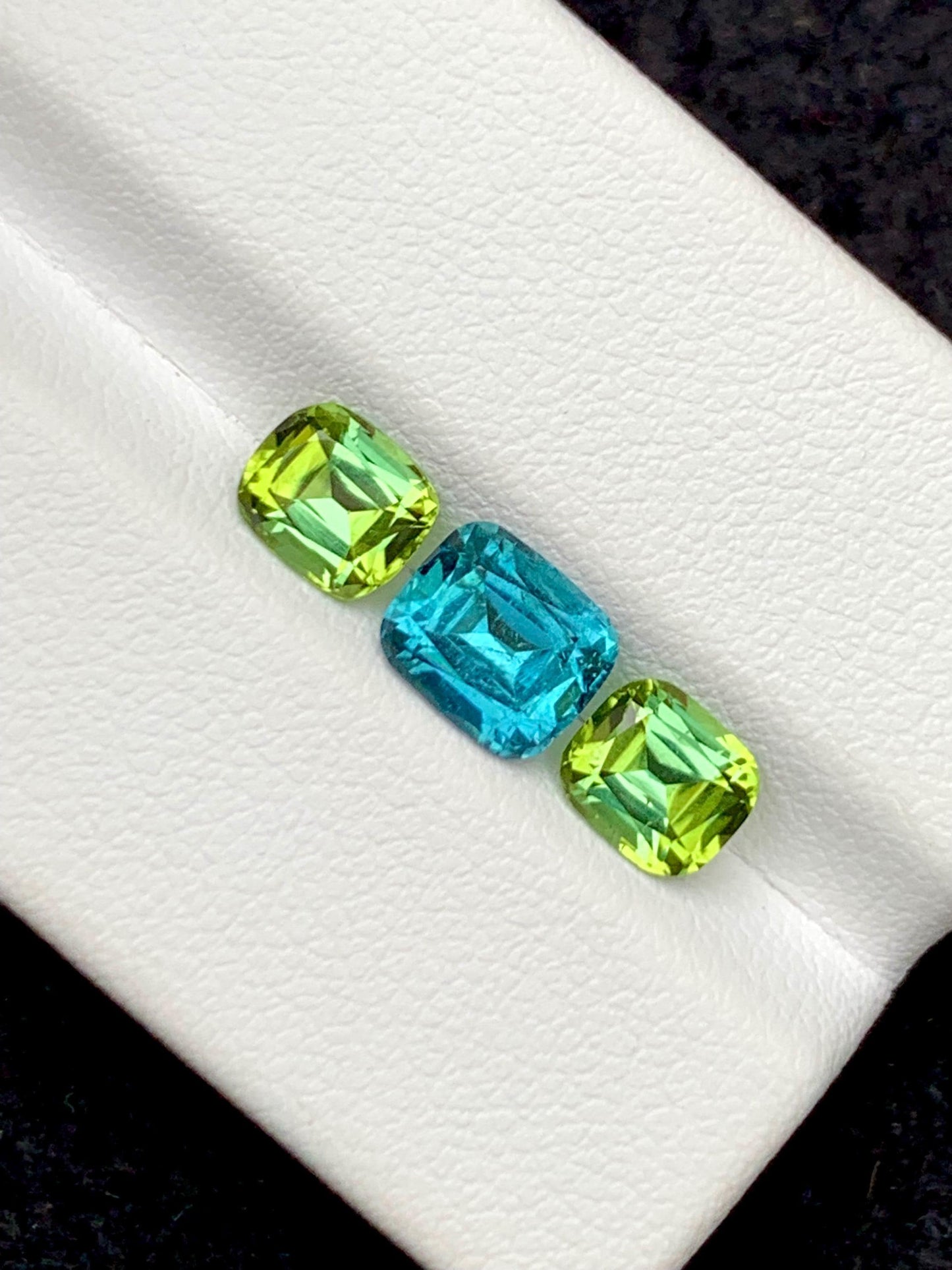 Blue Green Tourmaline Pair 3.20 ct - Ring and Earrings Matching