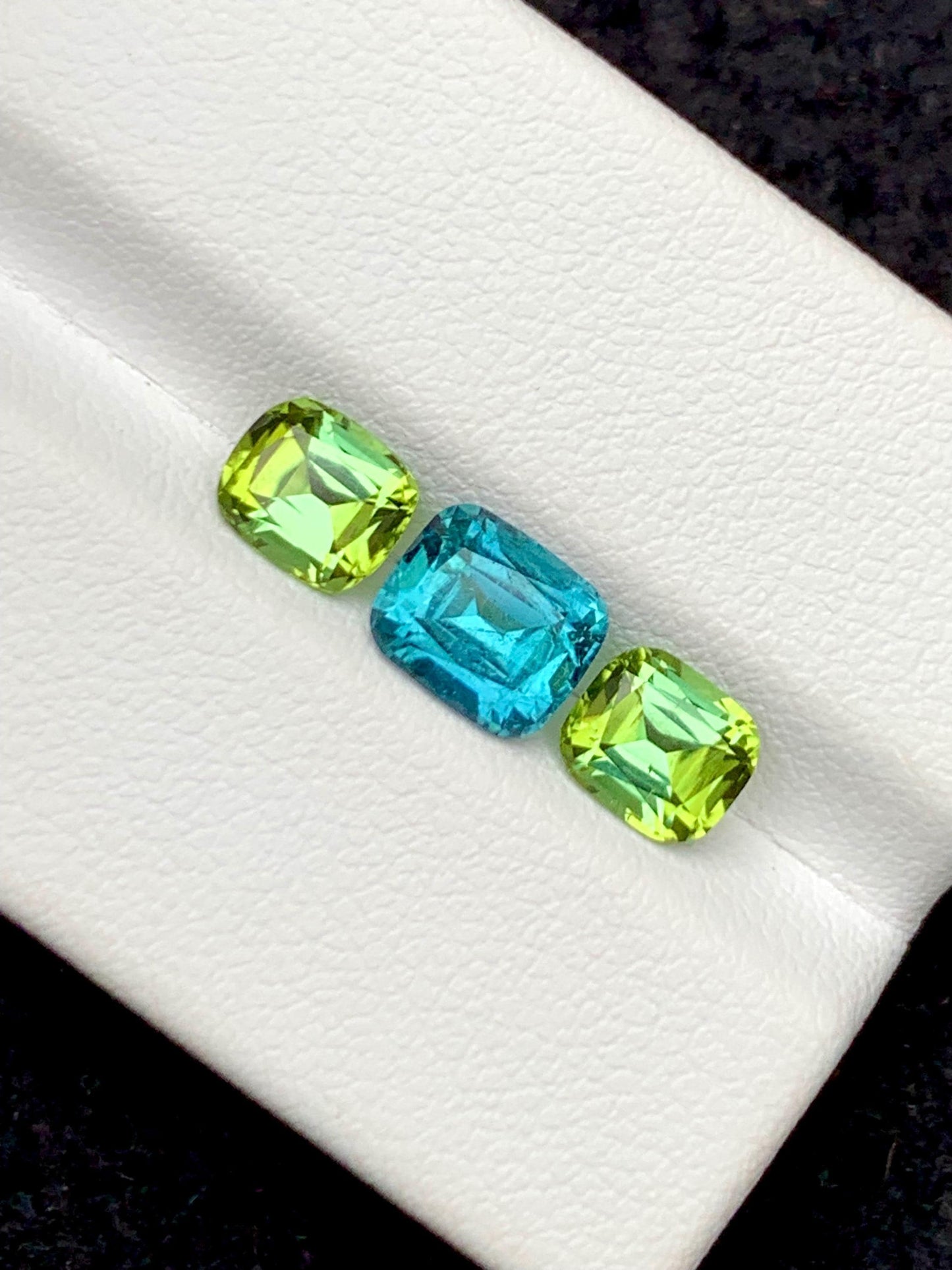 Blue Green Tourmaline Pair 3.20 ct - Ring and Earrings Matching