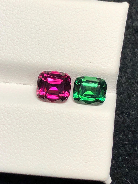 Tourmaline Faceted 2.30 ct - Chrome Green and Red Afghan Gem