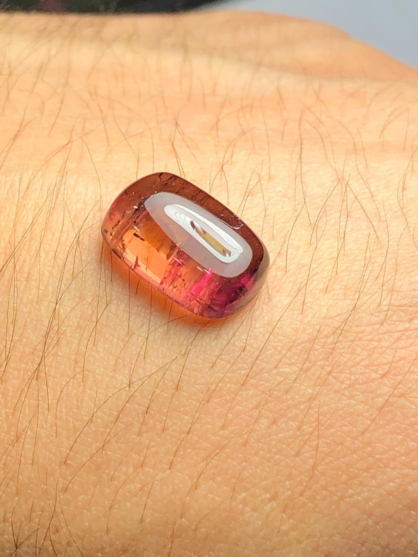 Peach Tourmaline Cabochon 8.30 ct - Flat Back Collector Gem