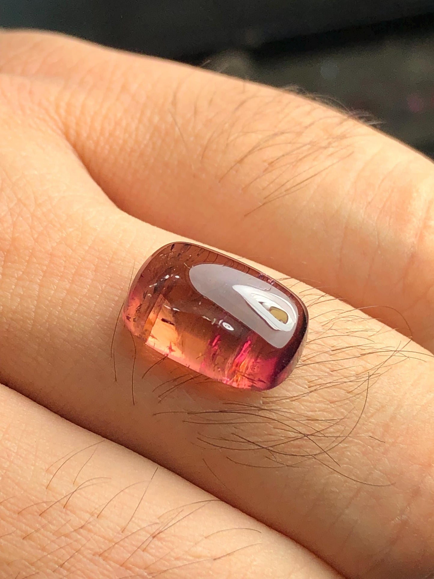 Peach Tourmaline Cabochon 8.30 ct - Flat Back Collector Gem