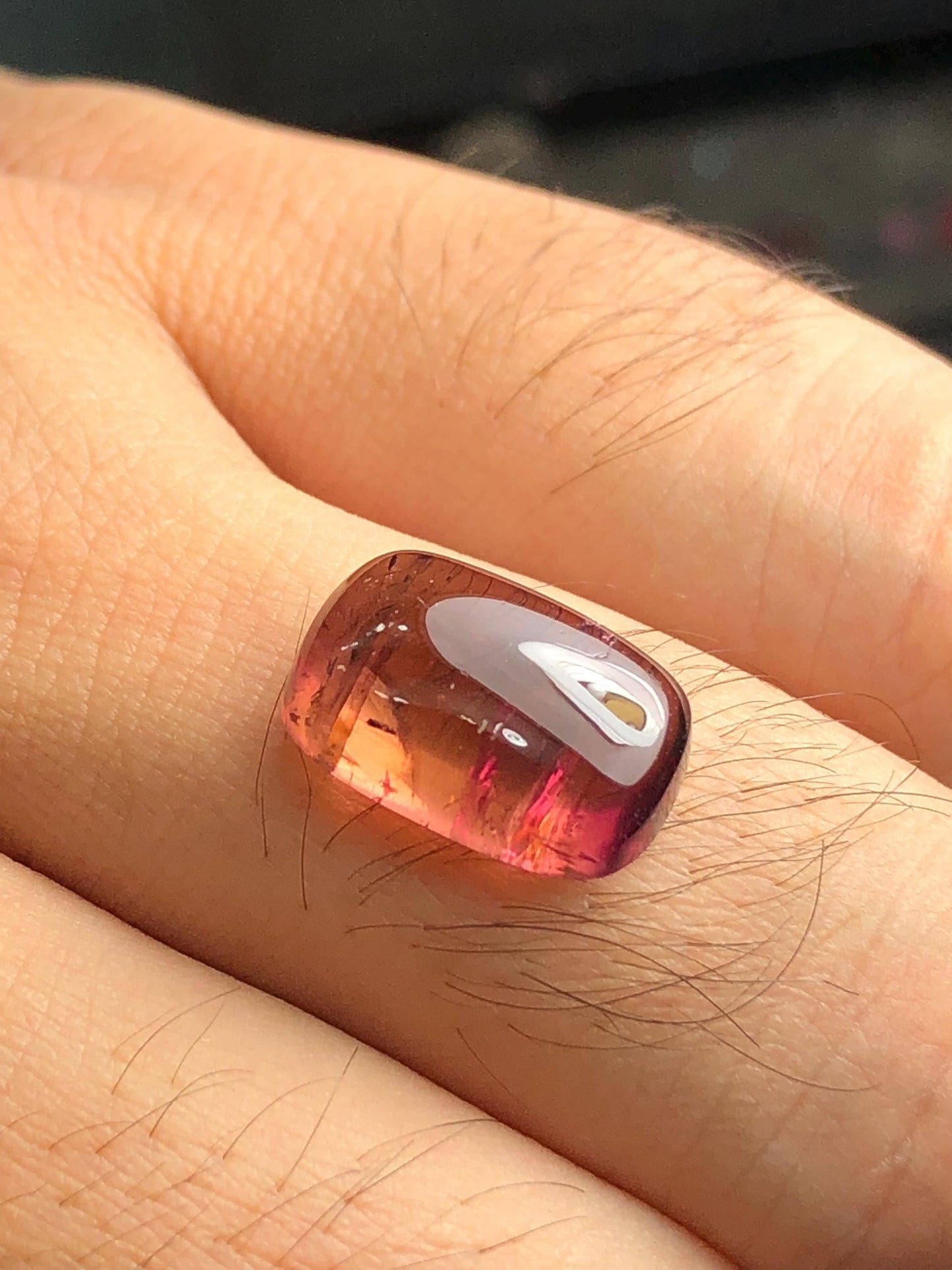 Peach Tourmaline Cabochon 8.30 ct - Flat Back Collector Gem
