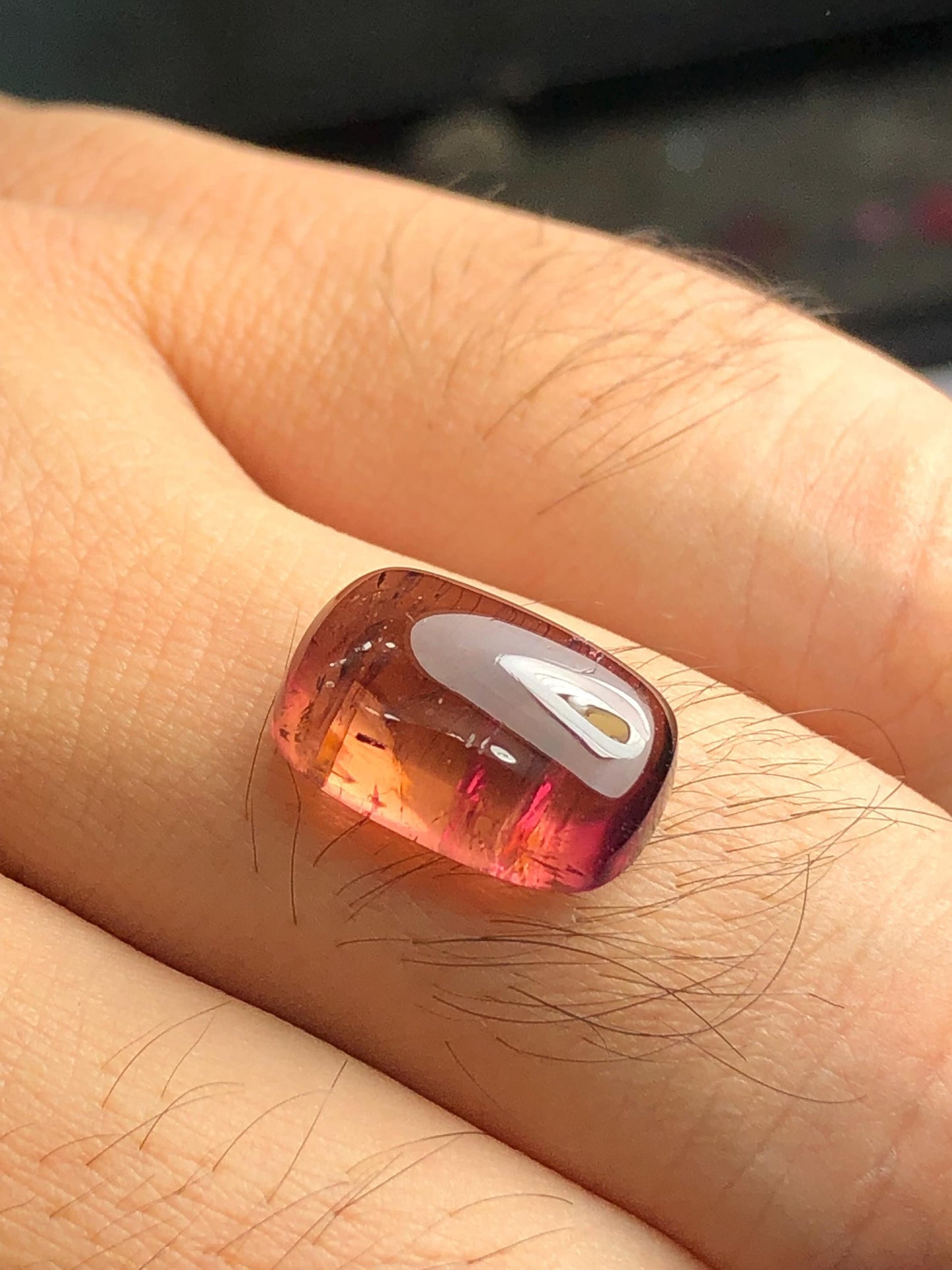 Peach Tourmaline Cabochon 8.30 ct - Flat Back Collector Gem