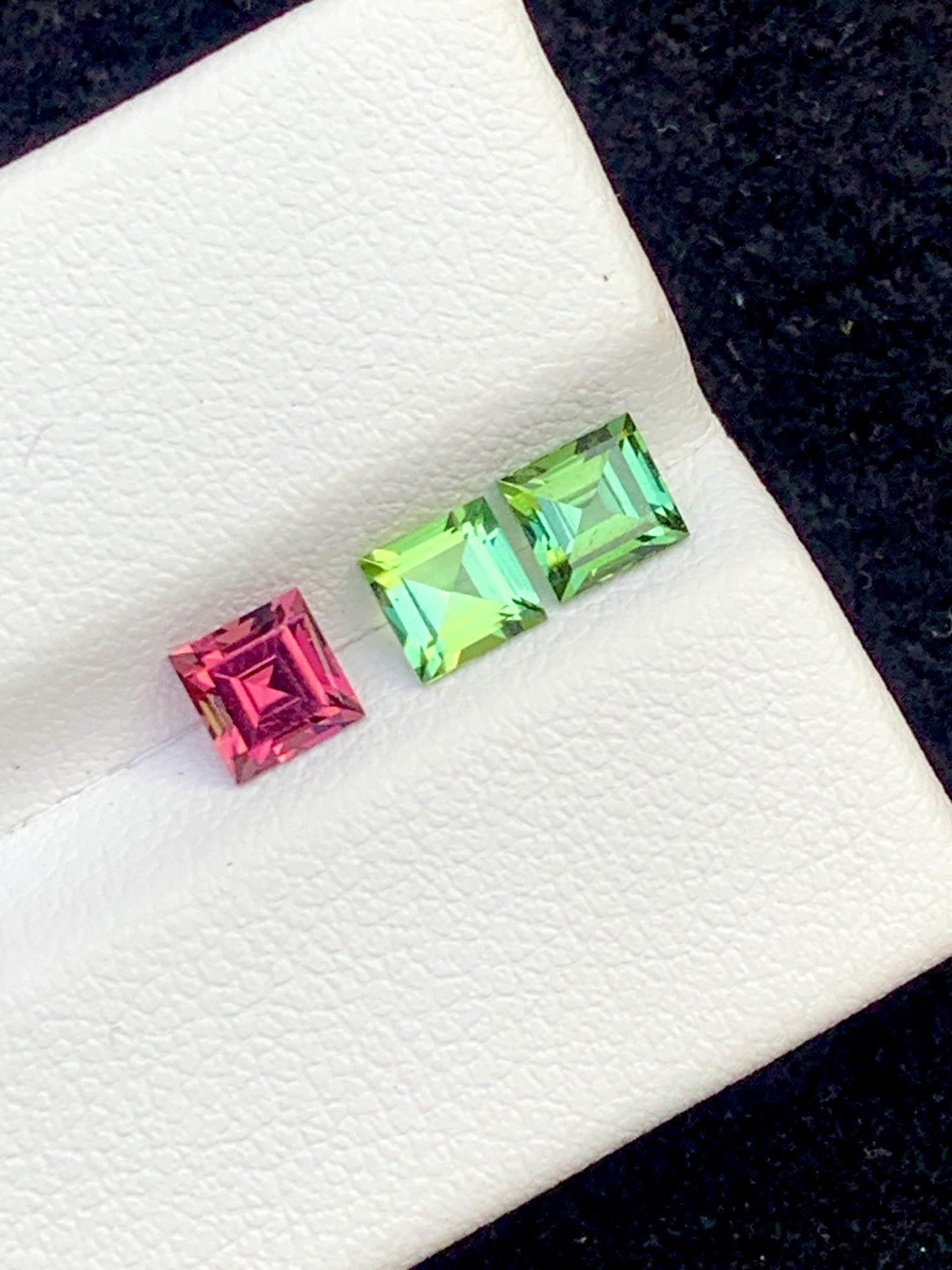 Tourmaline Faceted 1.50 ct - Green and Pink Matching Pair