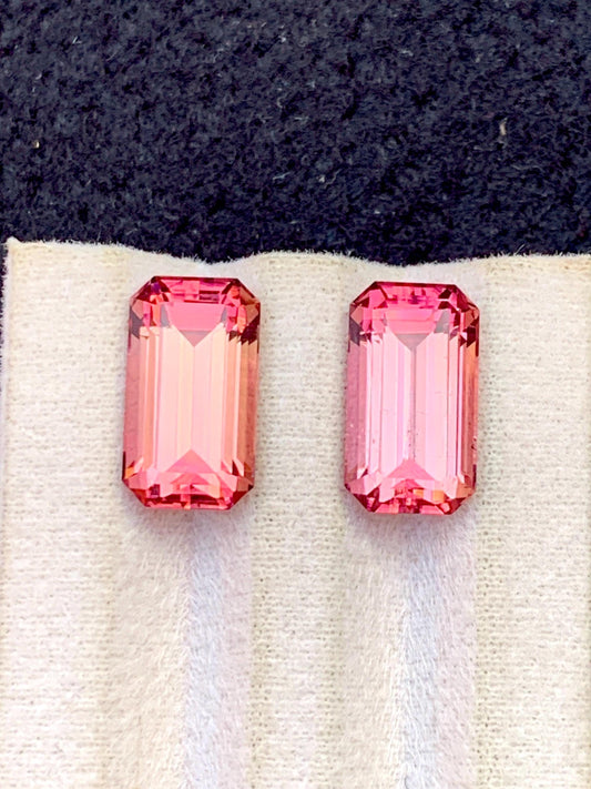 Pink Tourmaline Pair: 10.20 ct Afghanistan Cushion Cut Gemstones