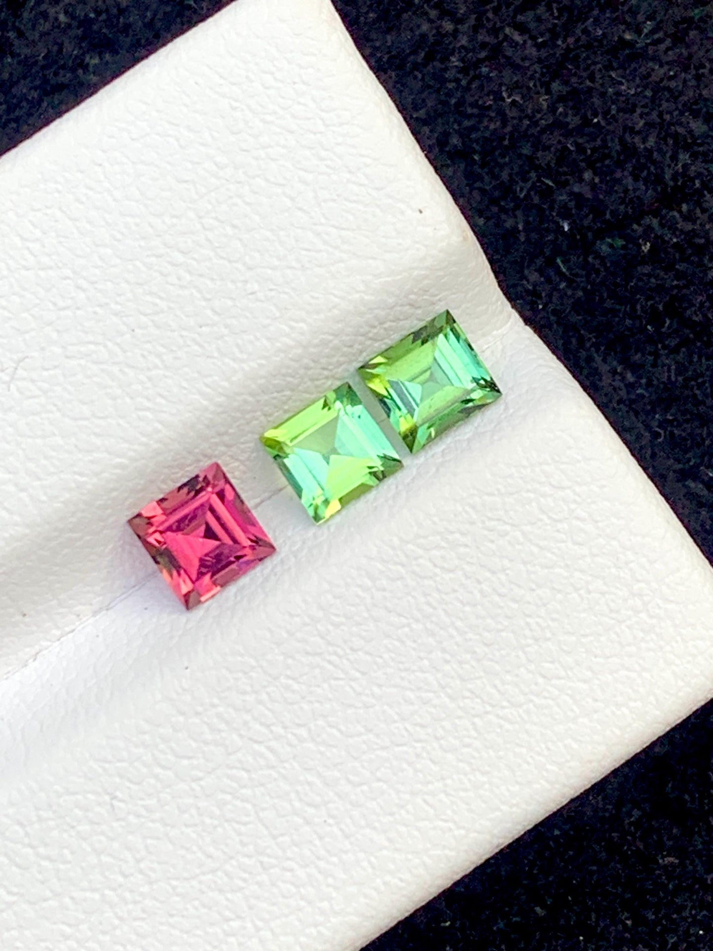 Tourmaline Faceted 1.50 ct - Green and Pink Matching Pair