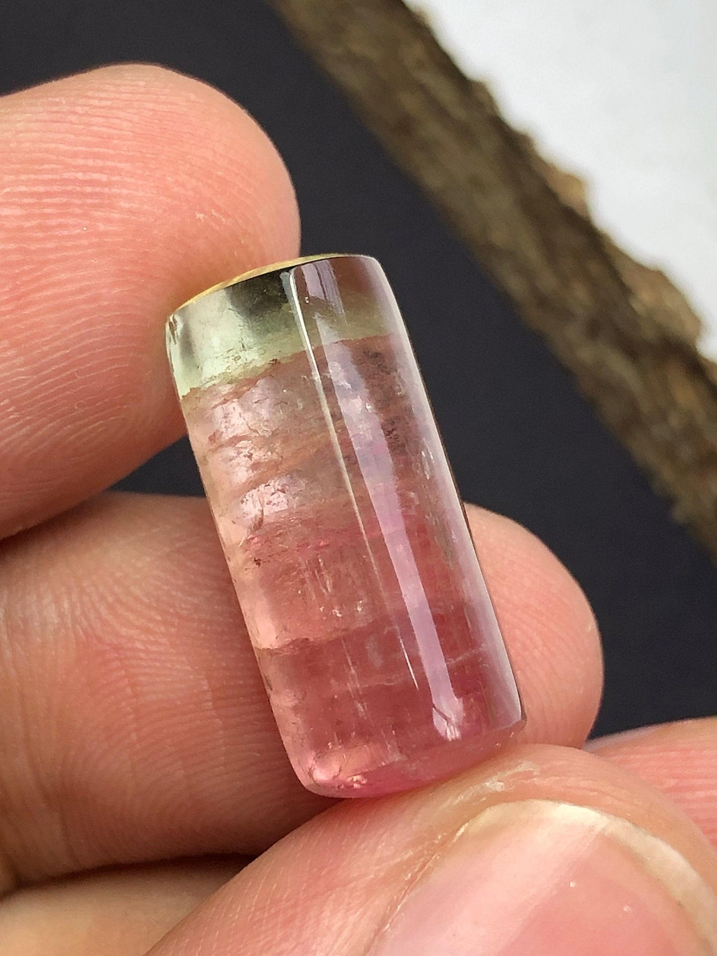 Bi Colour Tourmaline Cabochon 15.00 ct - Natural Afghan Gem