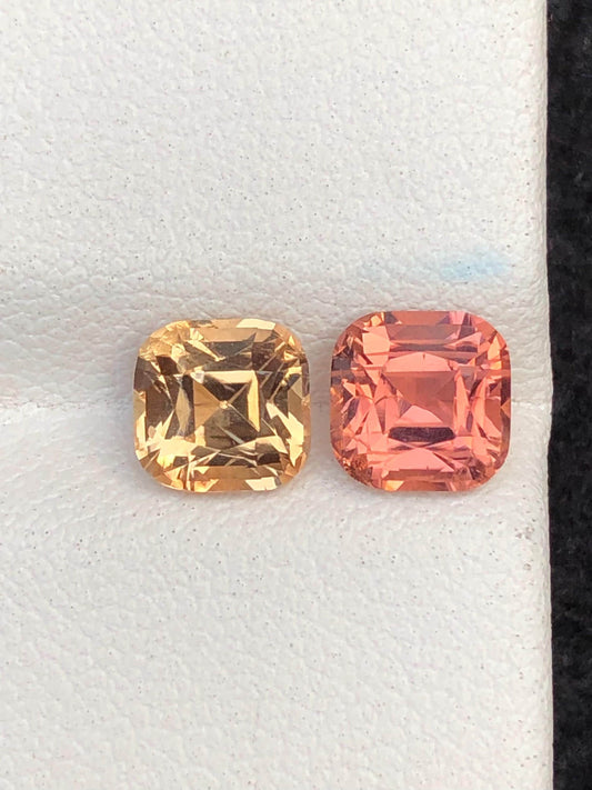 Tourmaline Faceted Pair 2.60 ct - Rare Reverse Afghan Pair